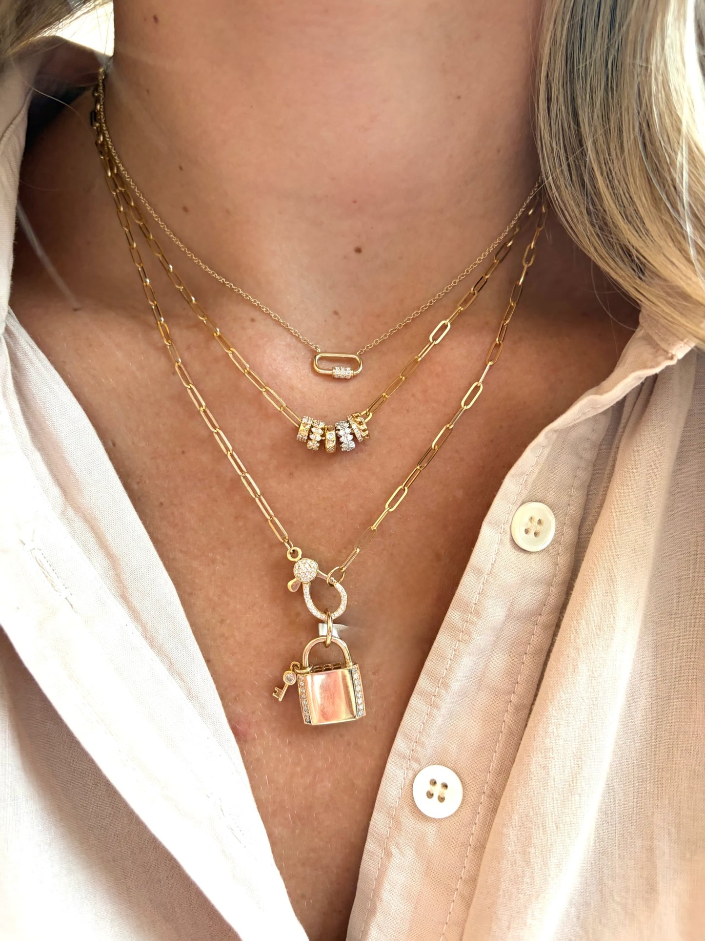 Vintage La Rose 14K Paperclip Necklace