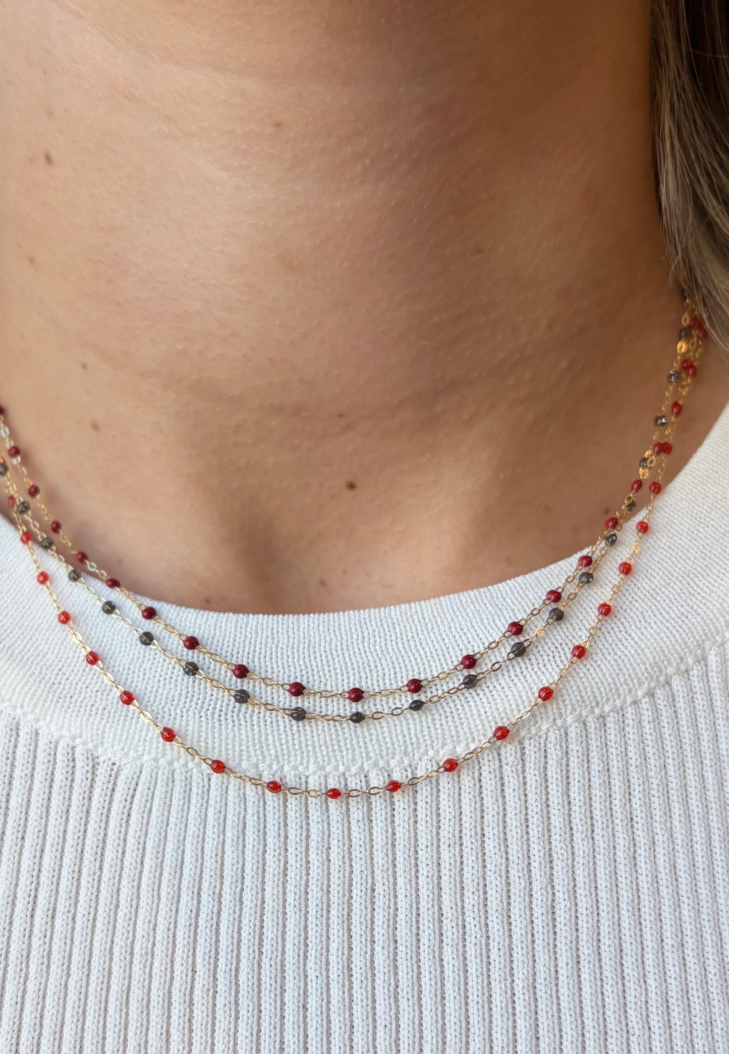 Classic Gigi Necklace Bordeaux 16.5"
