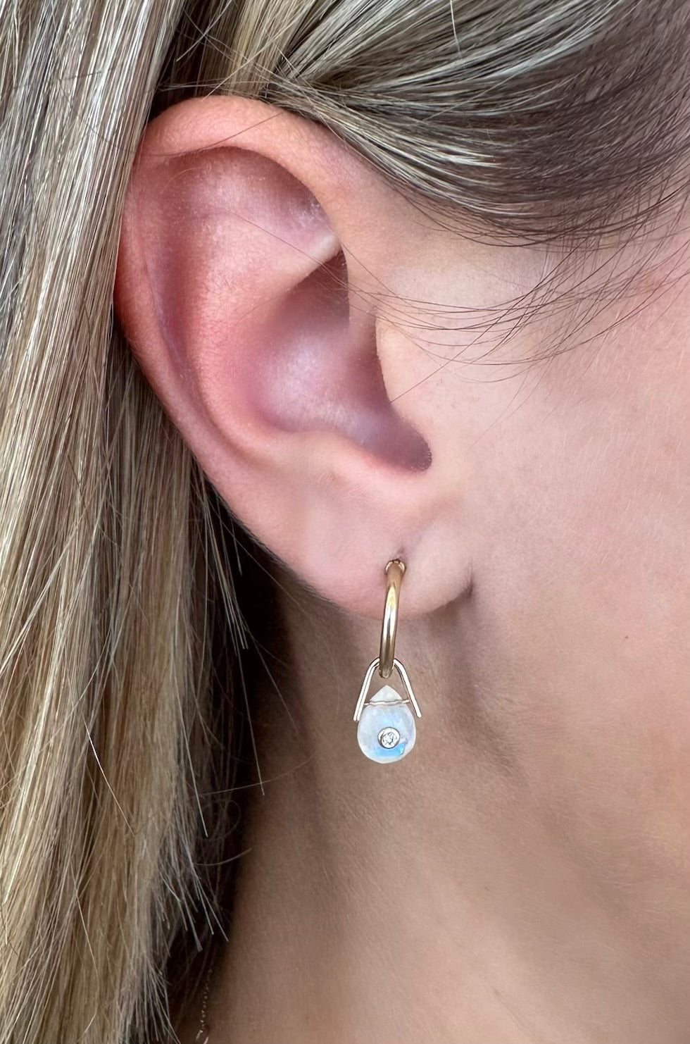 Pascale Monvoisin Orso Moonstone Hoop Earrings
