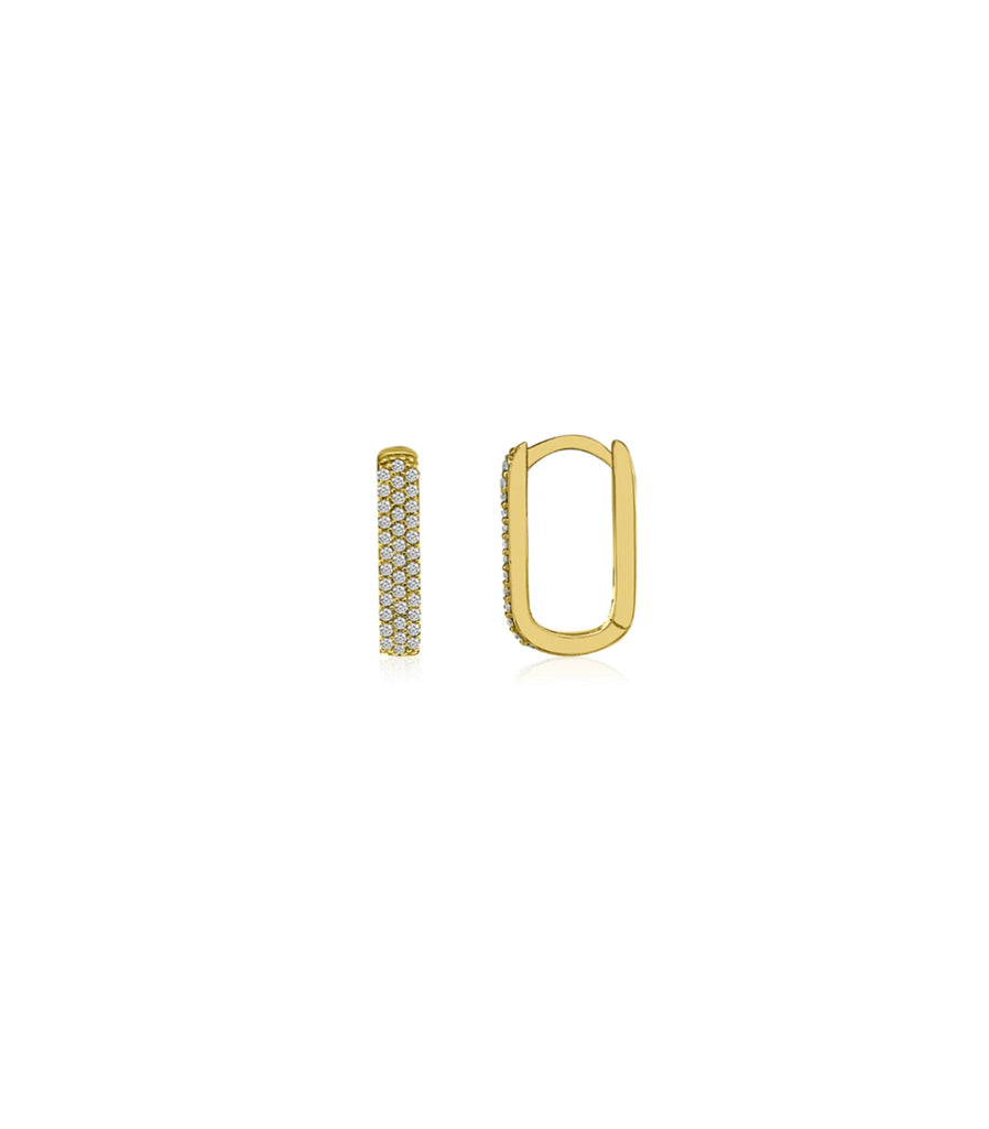 Vintage La Rose 14k Gold Paperclip Huggies