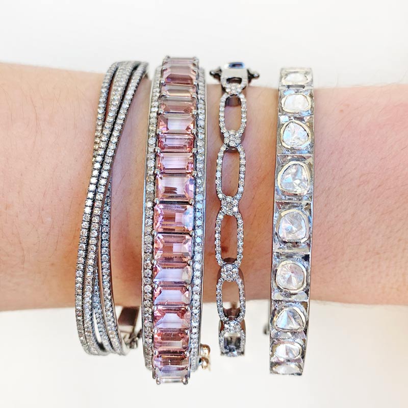 Vintage La Rose Rose Cut Bangle