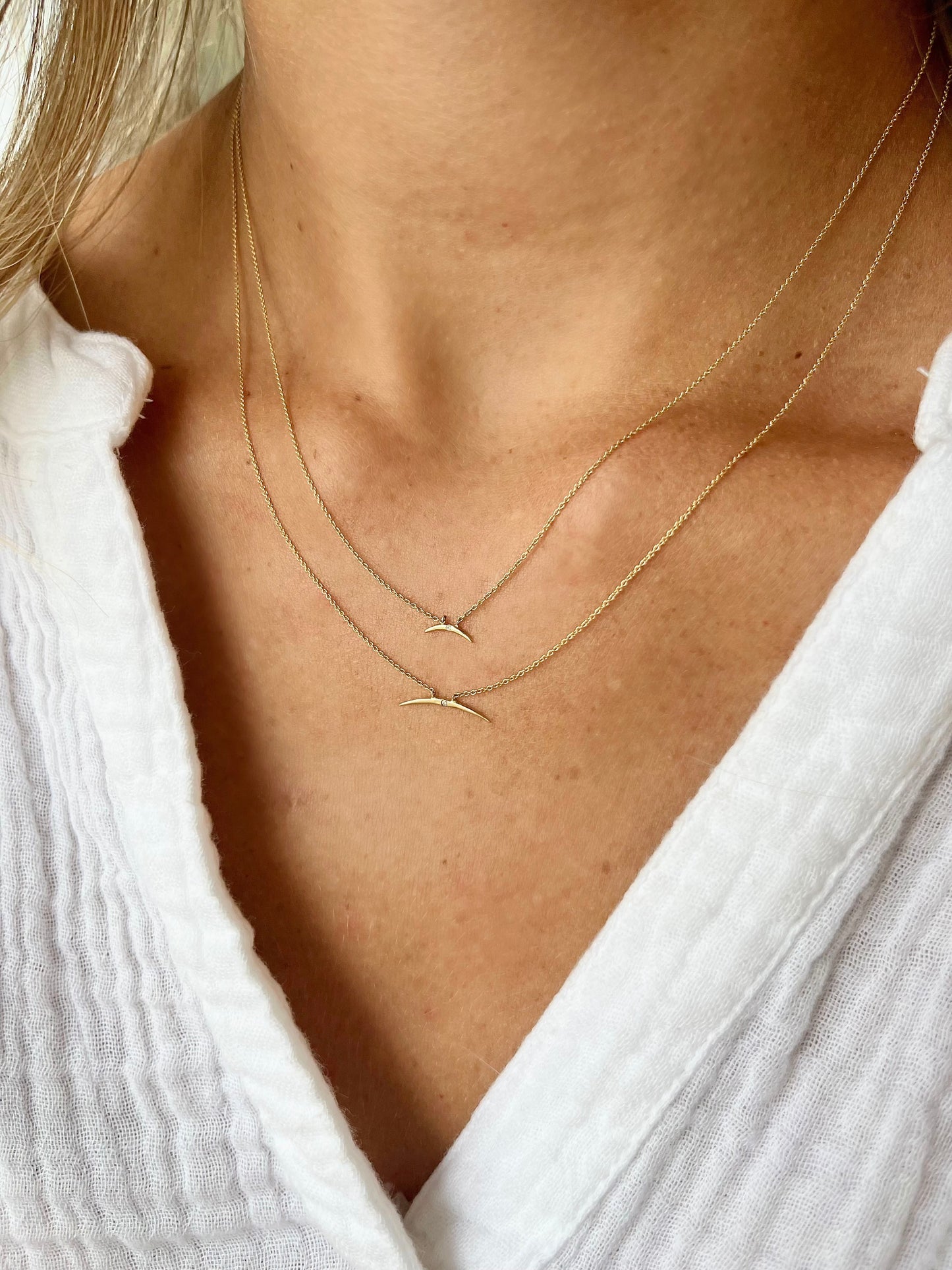 Chan Luu 14K Gold Large Horn Necklace