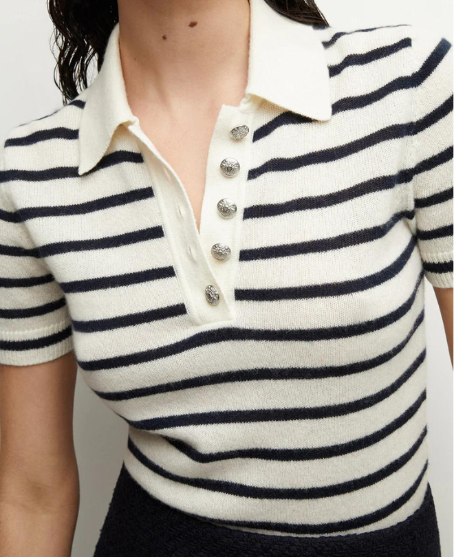 Veronica Beard Brandt Cashmere Polo