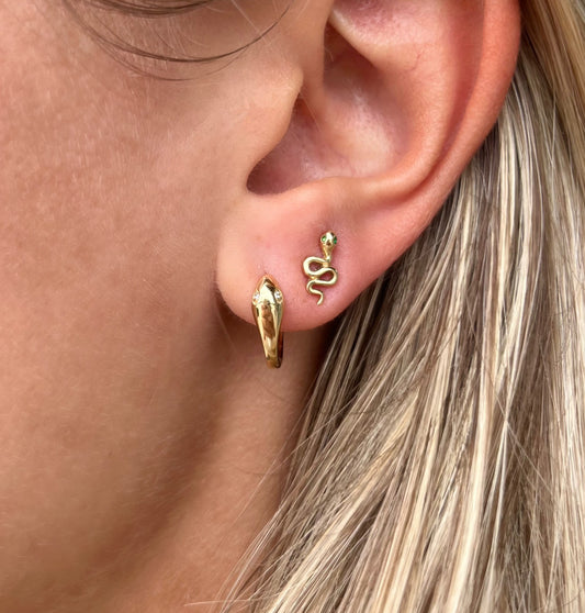 Vintage La Rose 14K Serpent Huggie