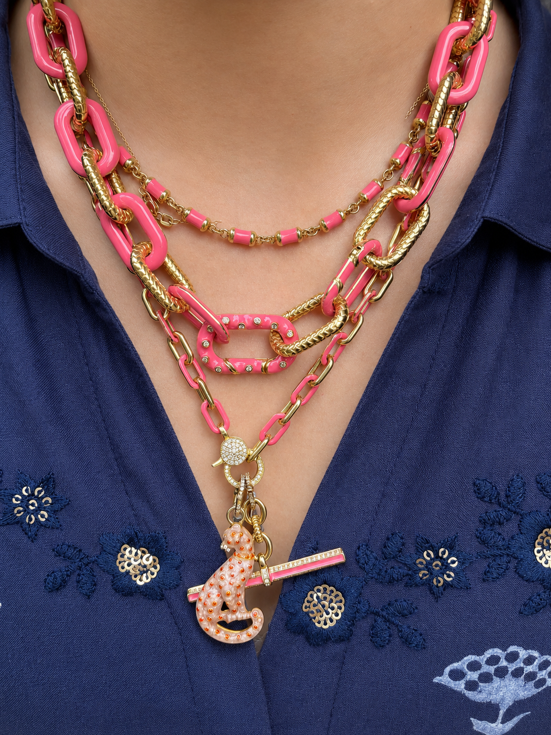 Royal Nomad Leopard Pendant Metallic Pink