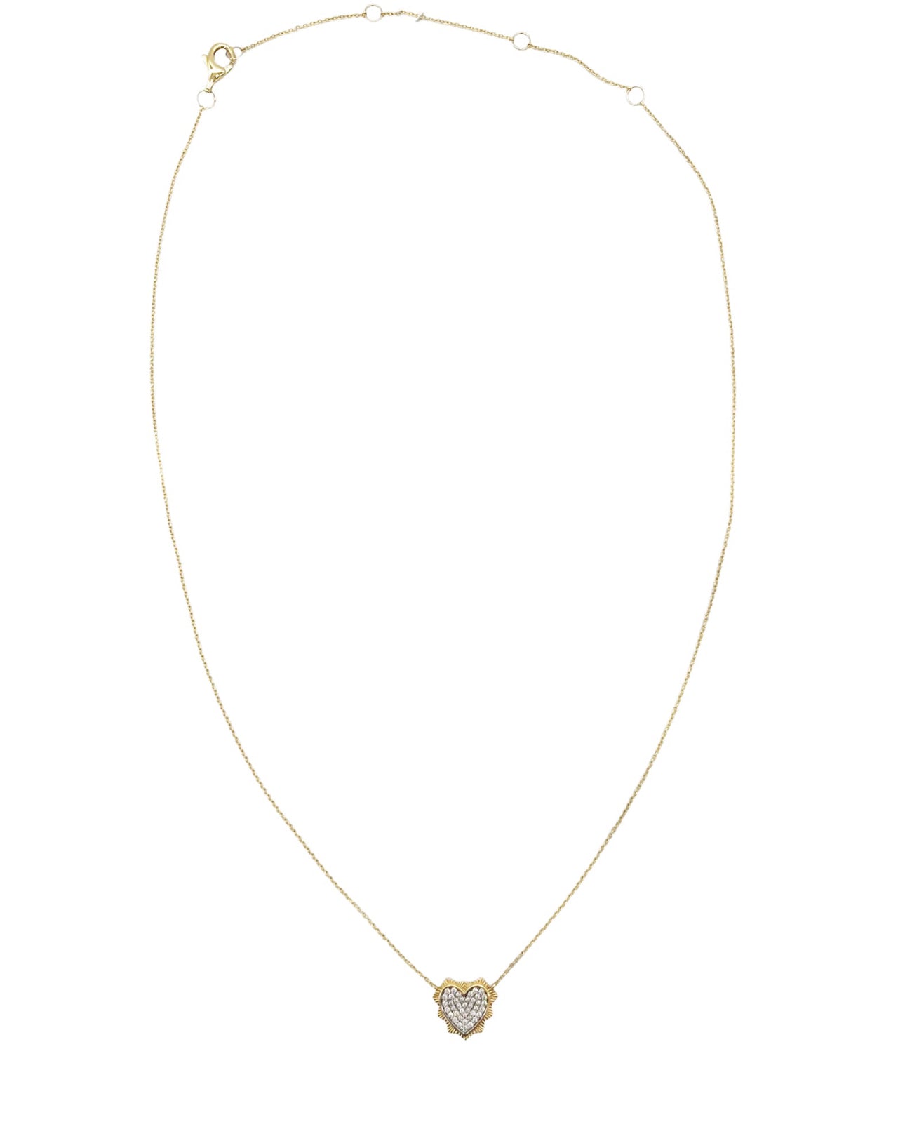14K Vintage La Rose Starburst Heart Necklace