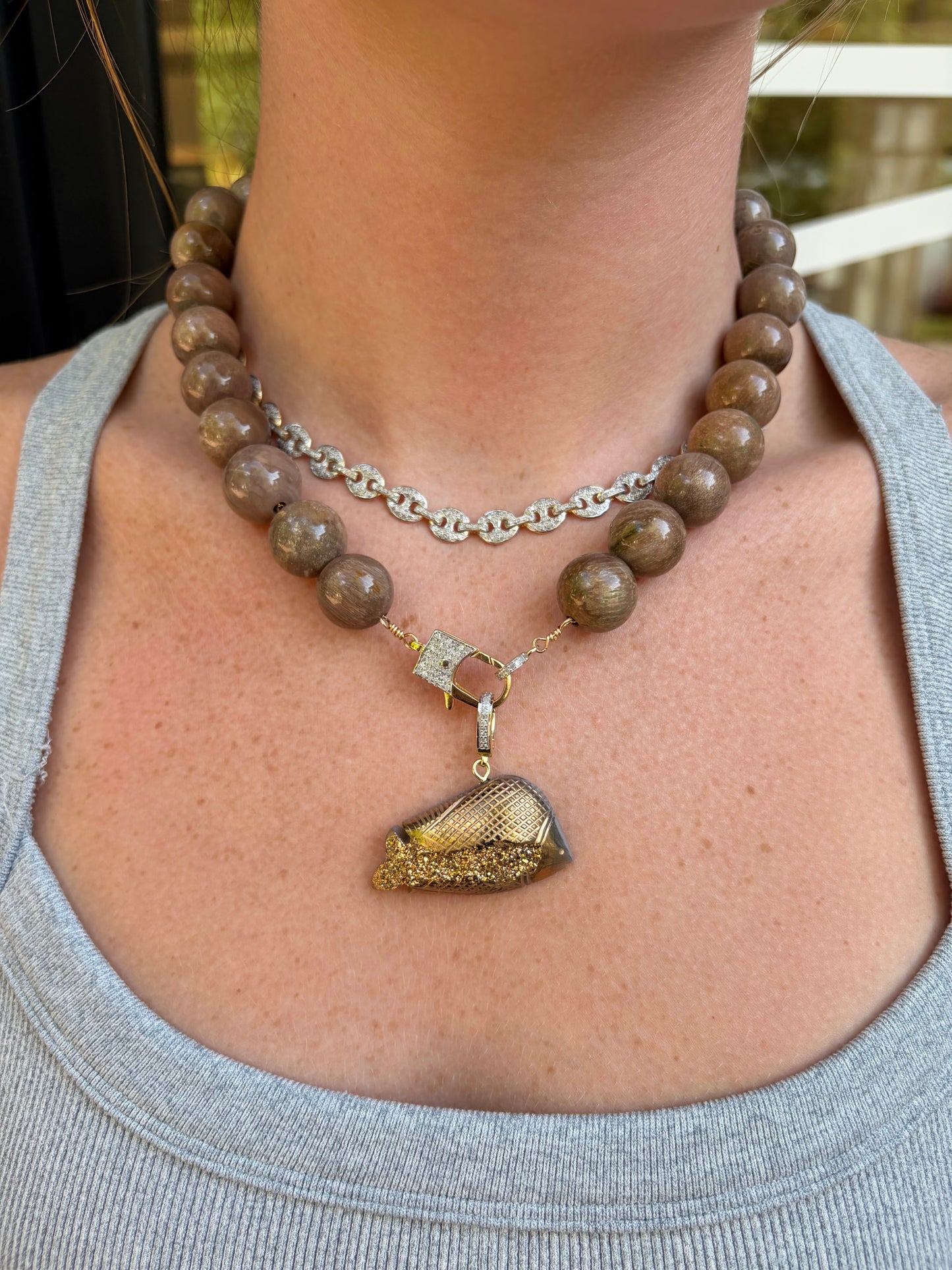 TRUNK-SHOW The Woods Druzy Fish Pendant