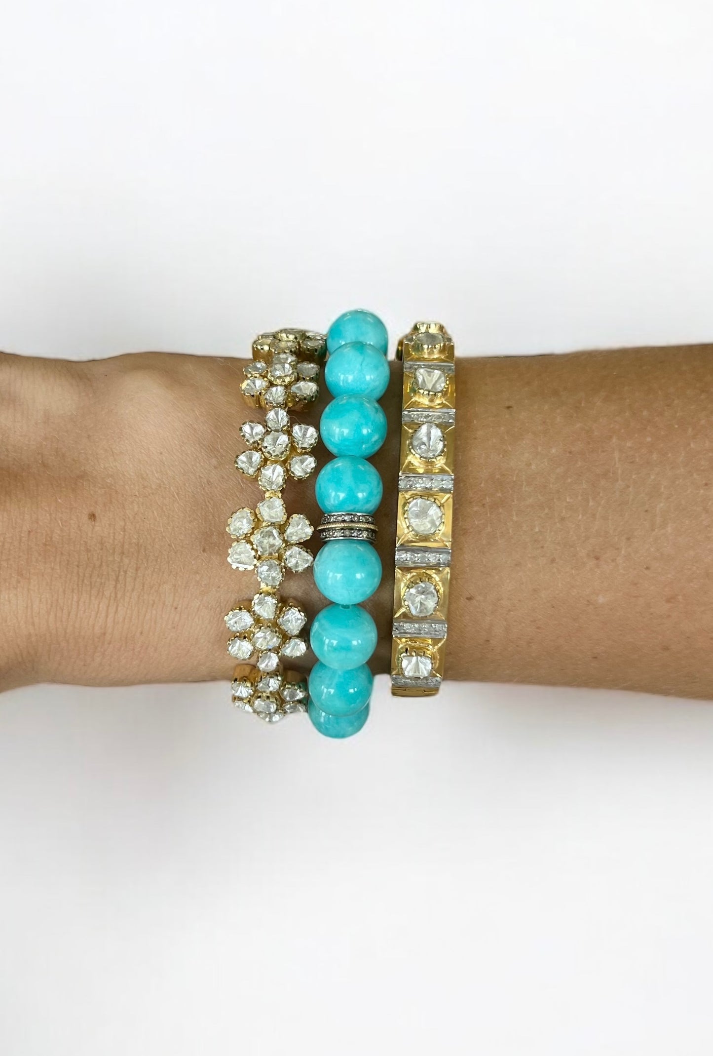 The Woods Amazonite 14K Rondel Bracelet