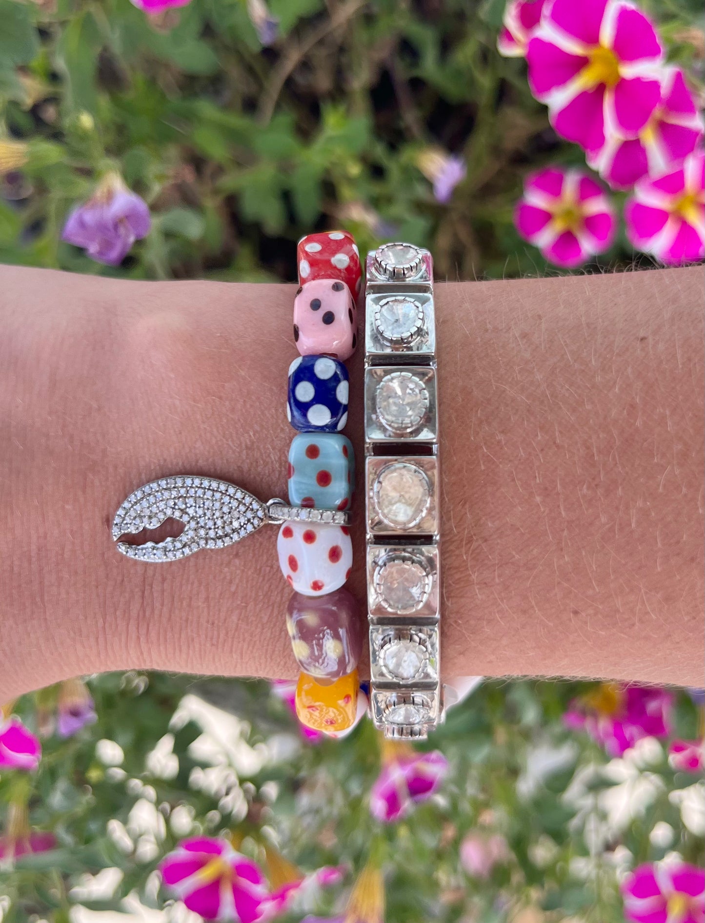 TRUNKSHOW The Woods Lobster Claw Lampwork Beaded Bracelet