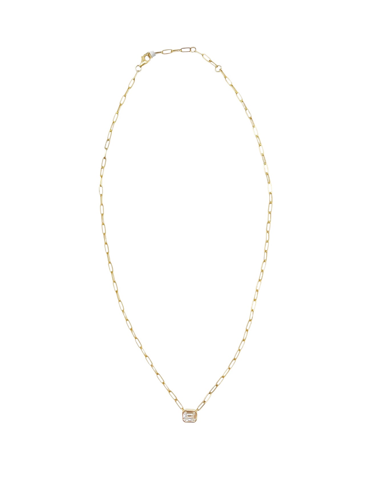 14K Vintage La Rose Baguette Diamond Necklace
