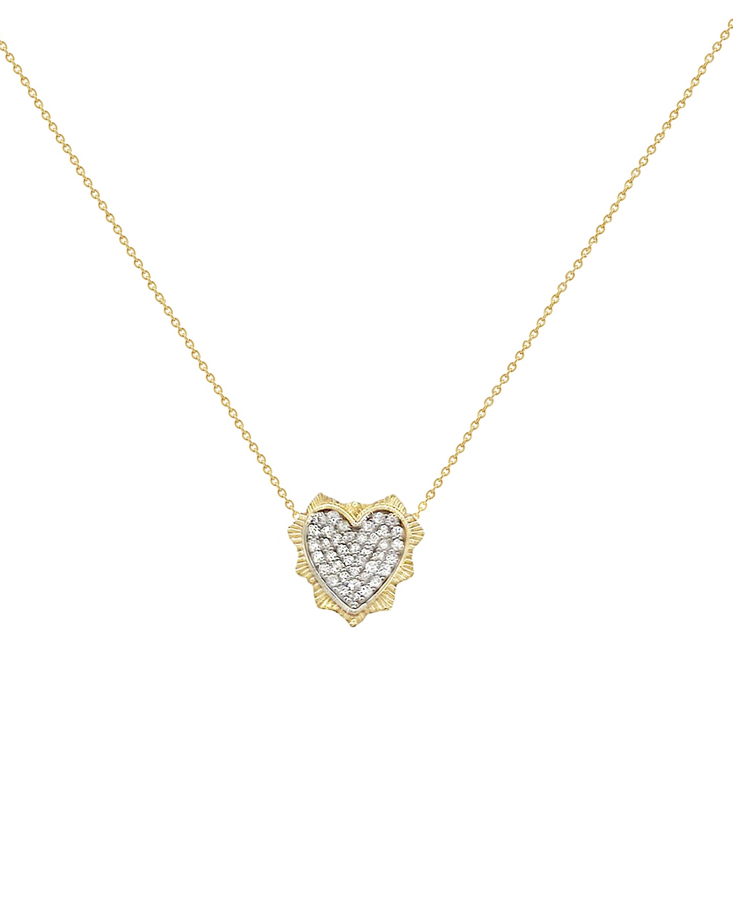 14K Vintage La Rose Starburst Heart Necklace