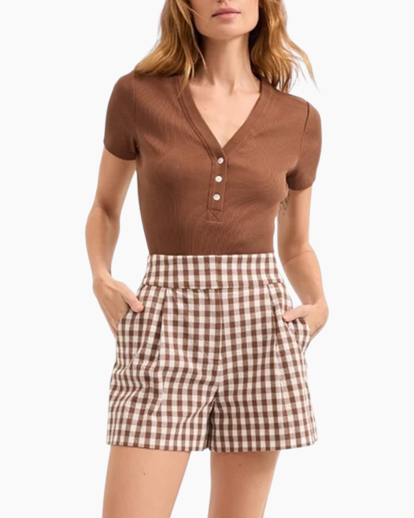 Veronica Beard Short Sleeve Dekalb Top