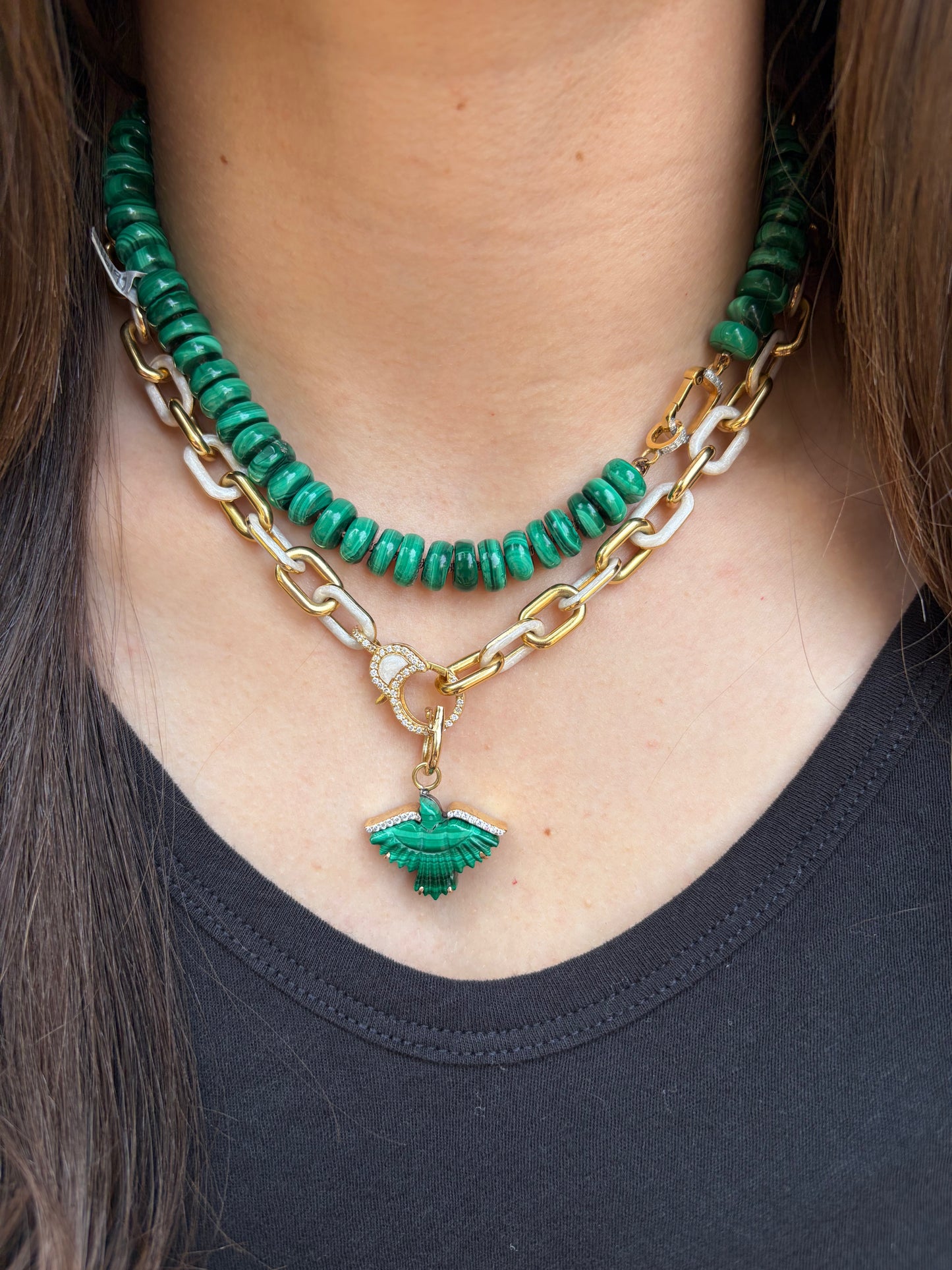 Royal Nomad Malachite Bird Pendant