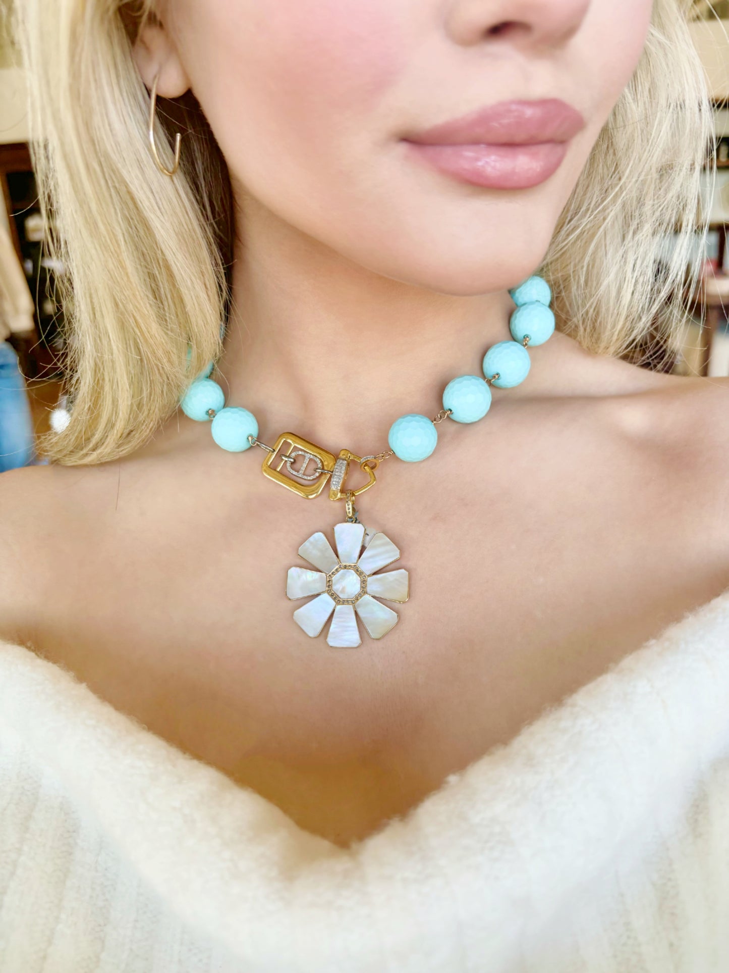 The Woods Oversized Turquoise Chain 17.5"