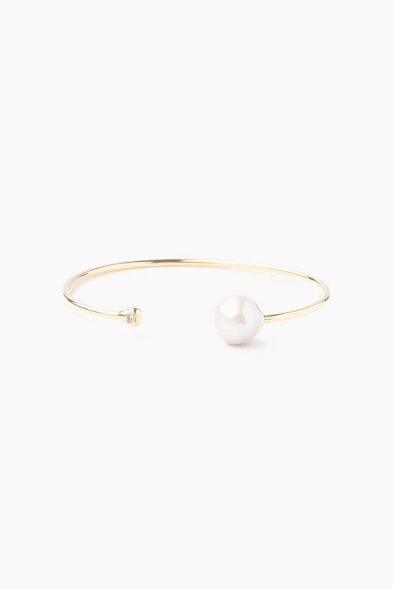 Chan Luu White Pearl and Diamond Cuff