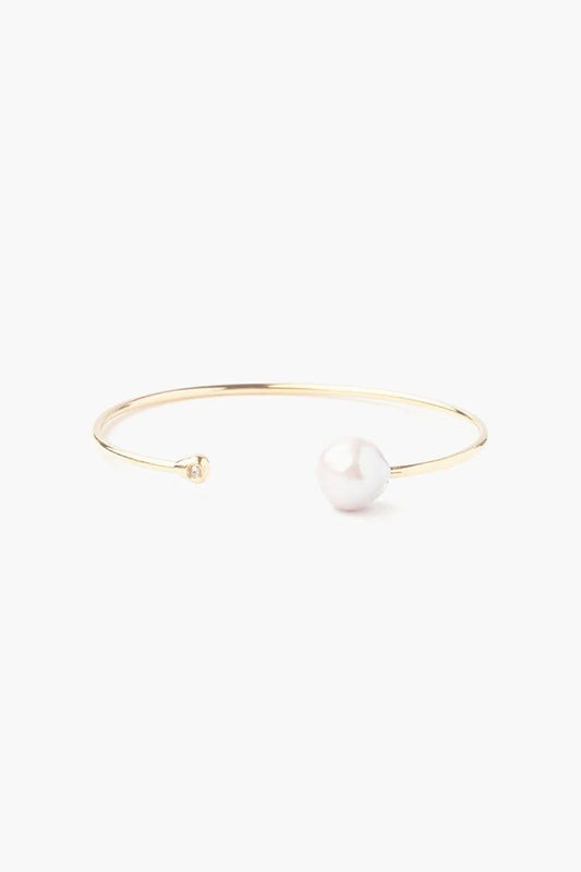 Chan Luu White Pearl and Diamond Cuff