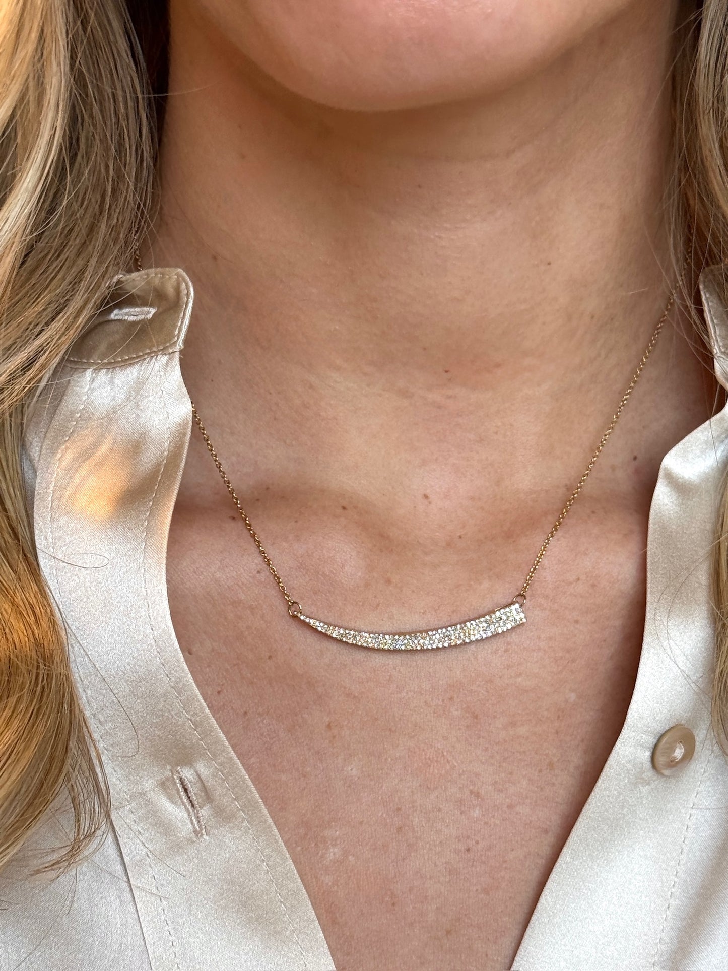 Vintage La Rose 14K Ascending Diamond Necklace