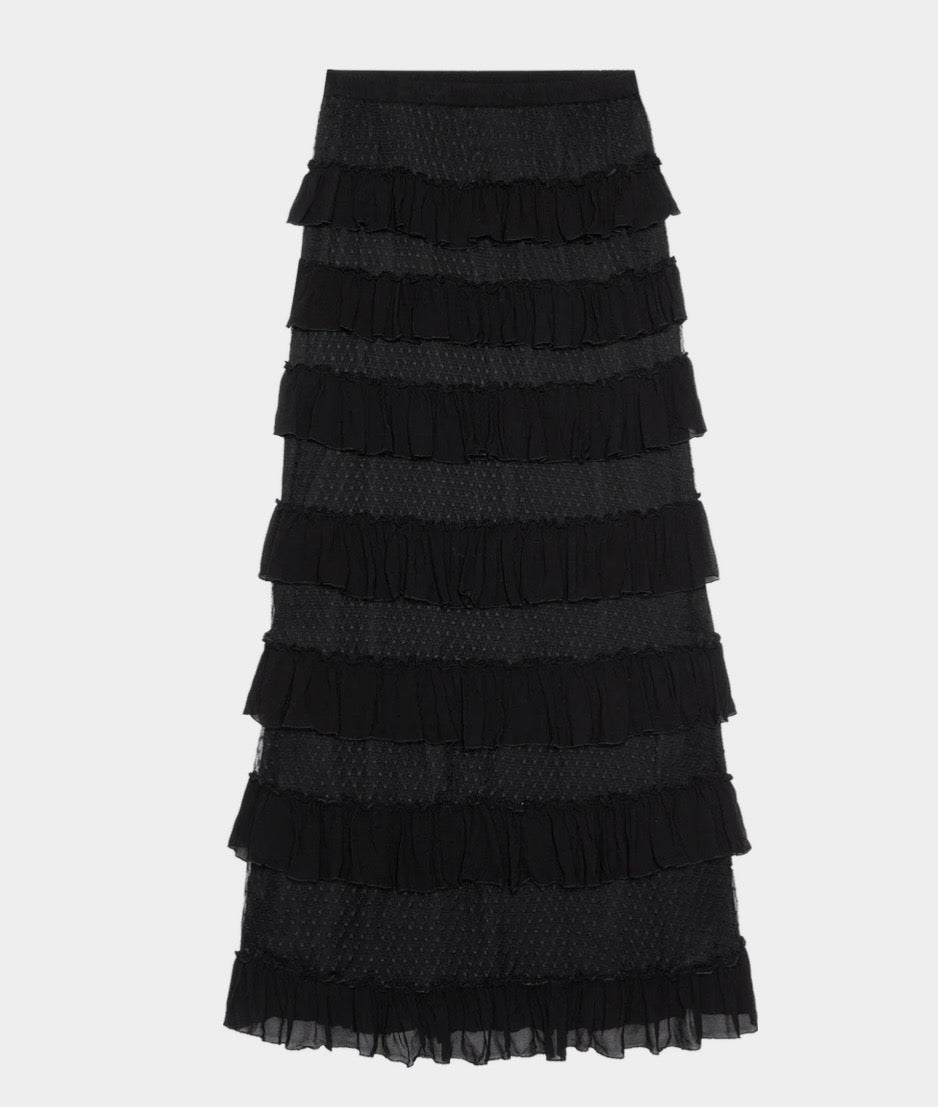 The Great Winter Mesh Flounce Skirt