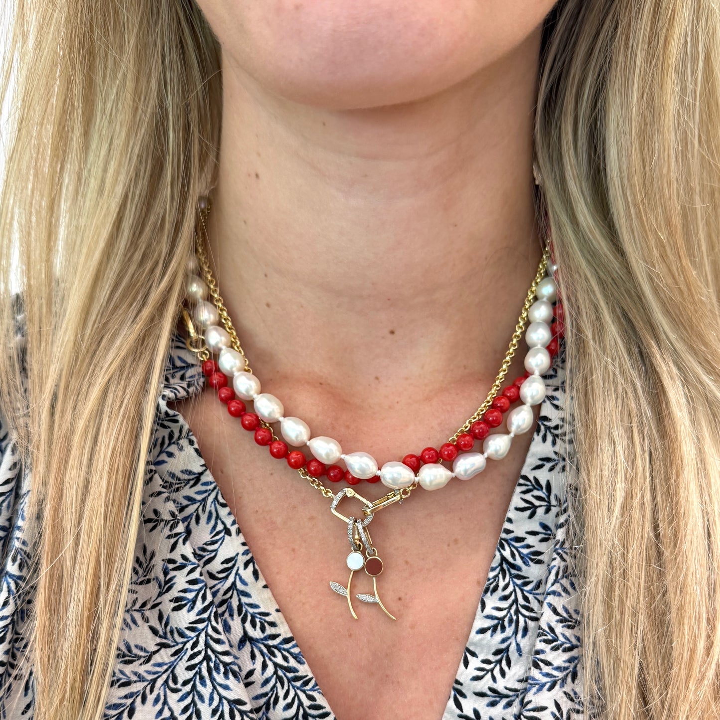 TRUNK-SHOW The Woods Pave MOP Flower Charm