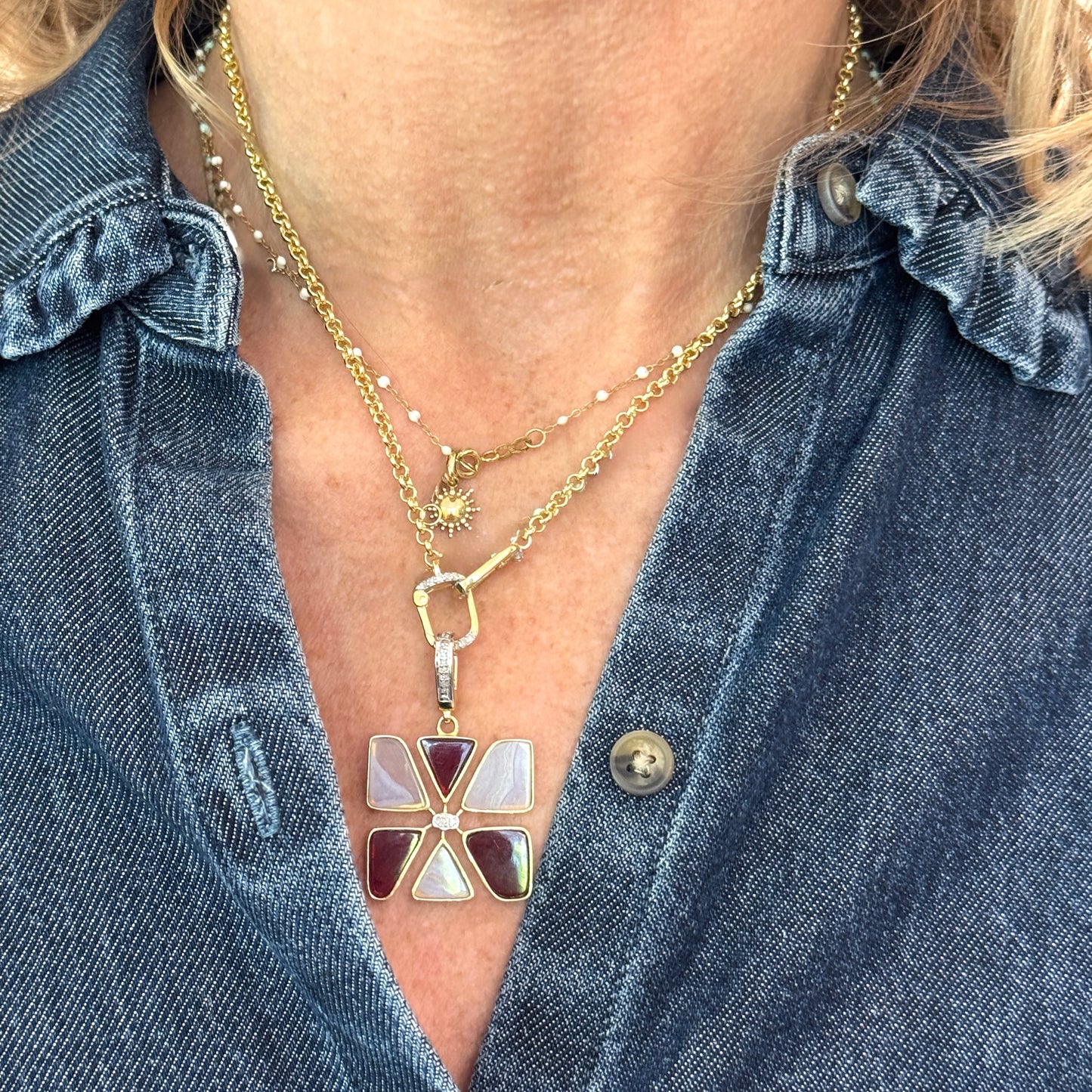 TRUNK-SHOW The Woods Lace Agate/Jade Flower