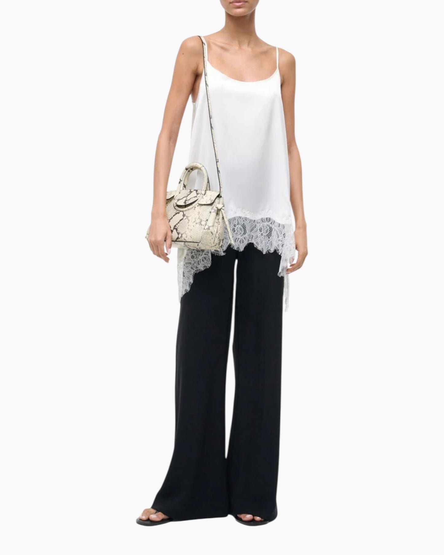 Staud Maude Mini Carryall White Snake