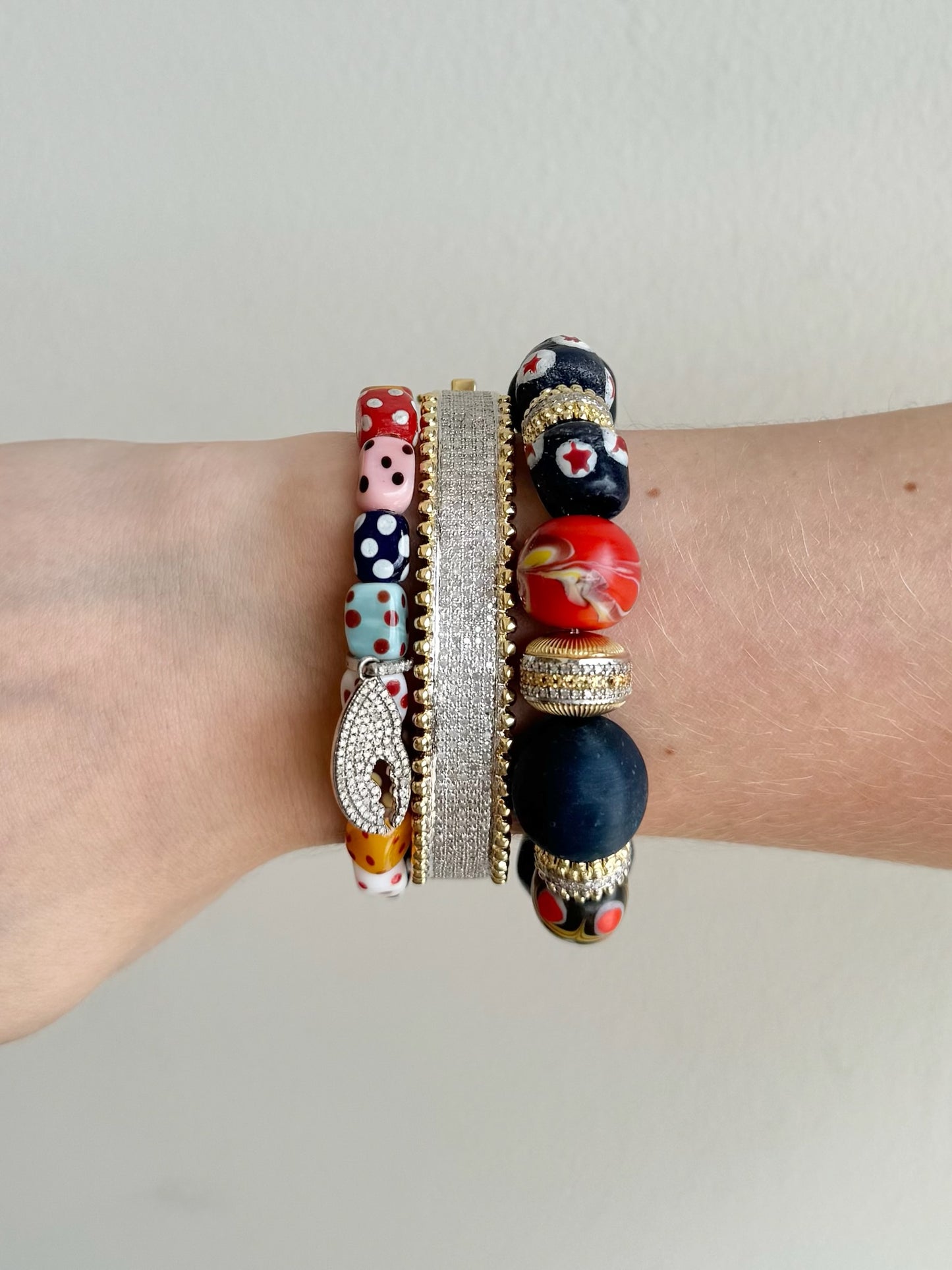 The Woods Wide Pave Caviar Bangle