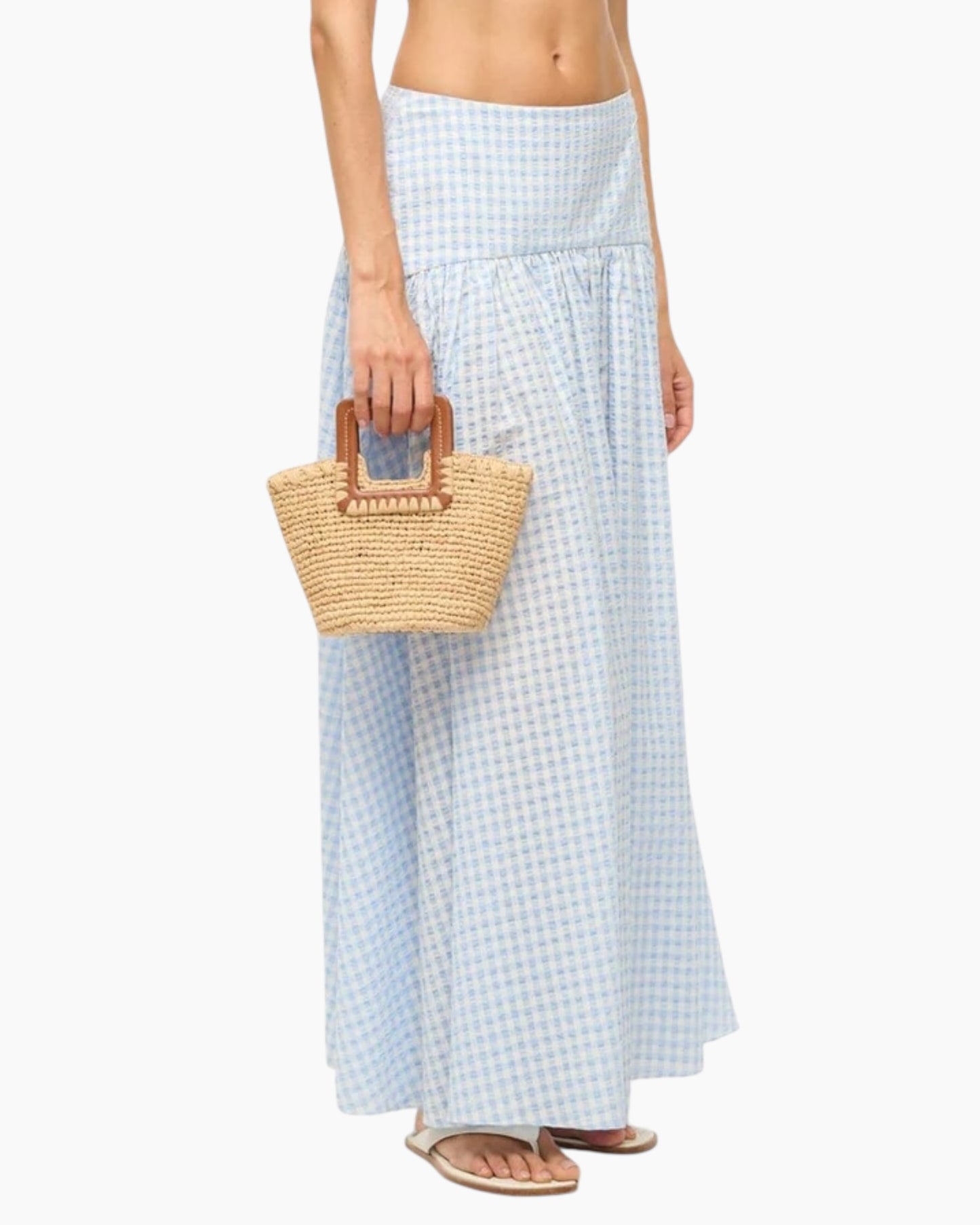 Staud Shirley Mini Raffia Bucket Bag