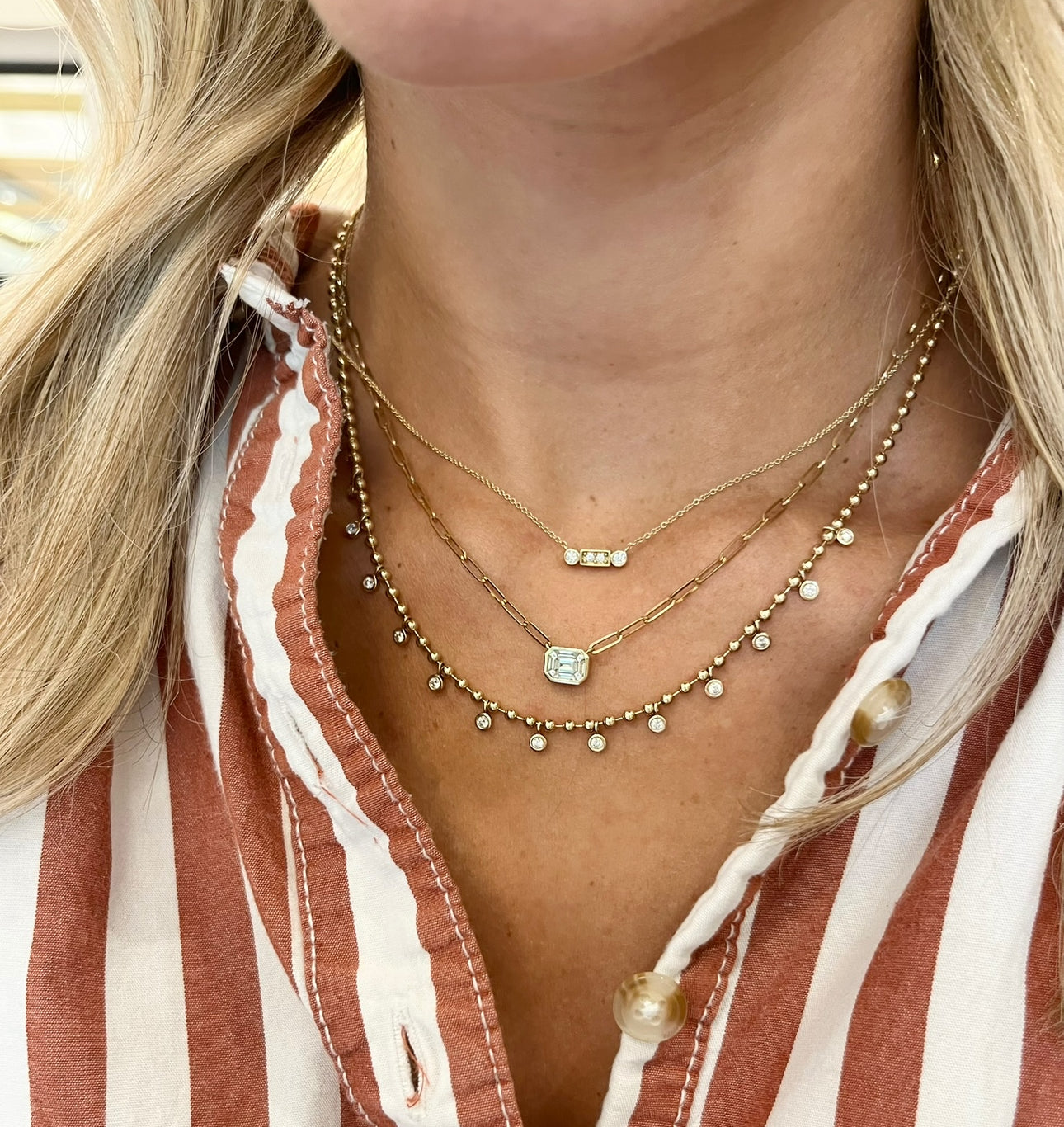 Vintage La Rose 14k Halo Necklace