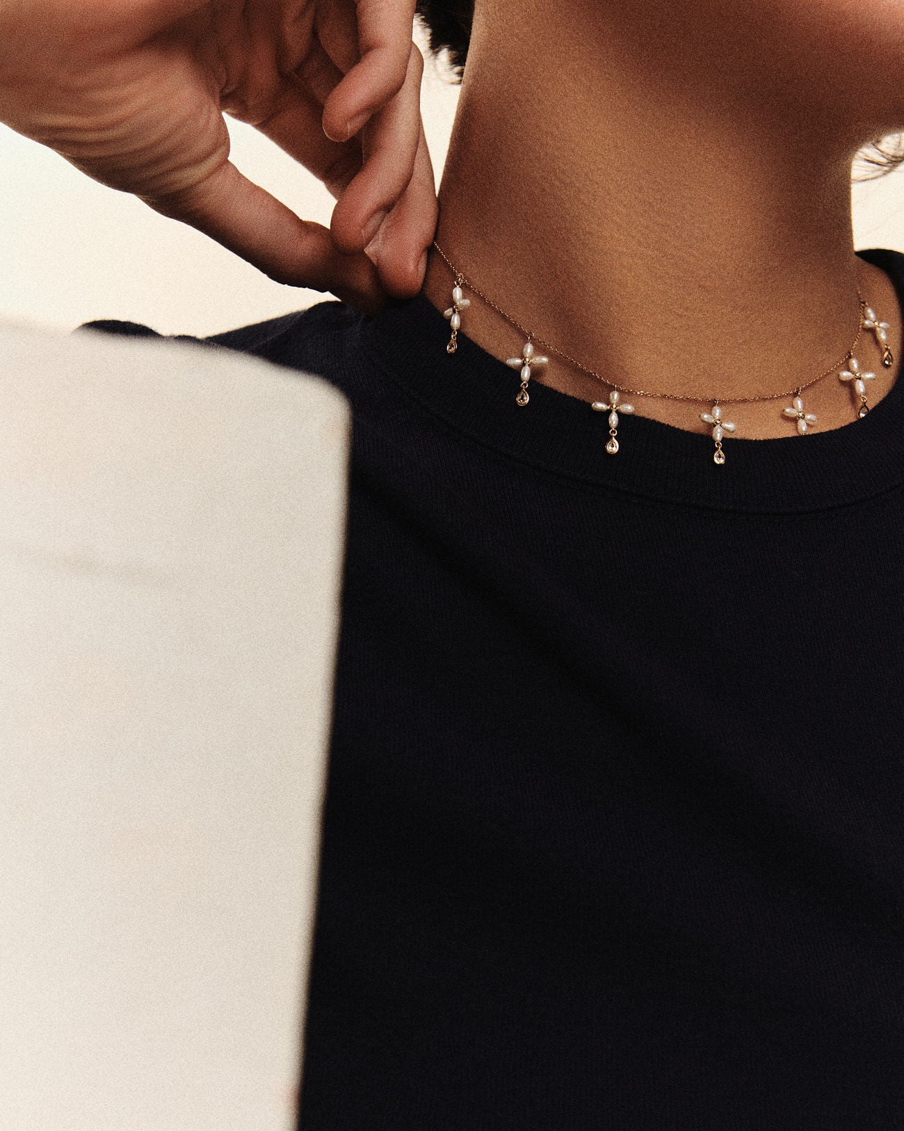 Pascale Monvoisin Palerme Pearl Cross Necklace