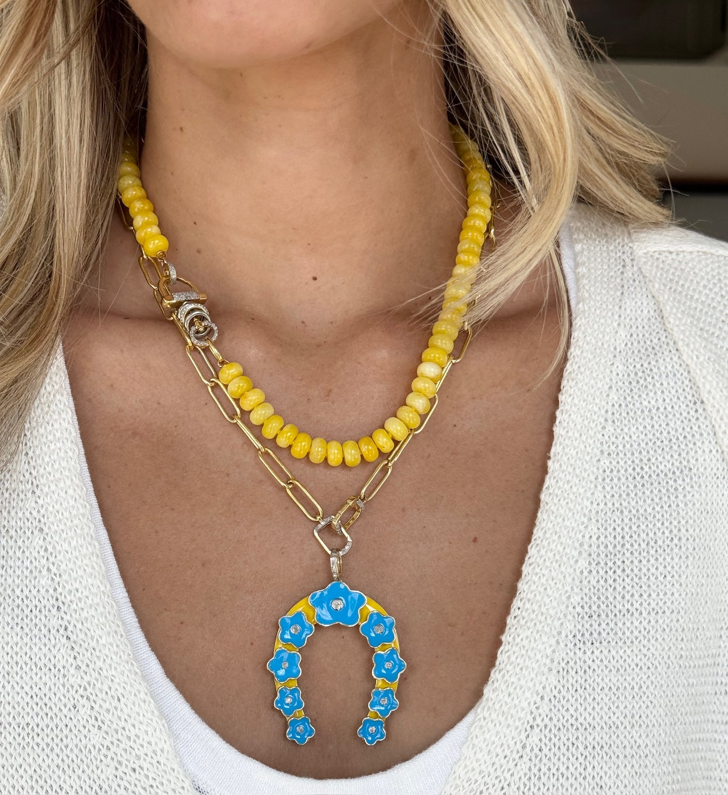 TRUNKSHOW The Woods Yellow Jade Diamond Chain 18"