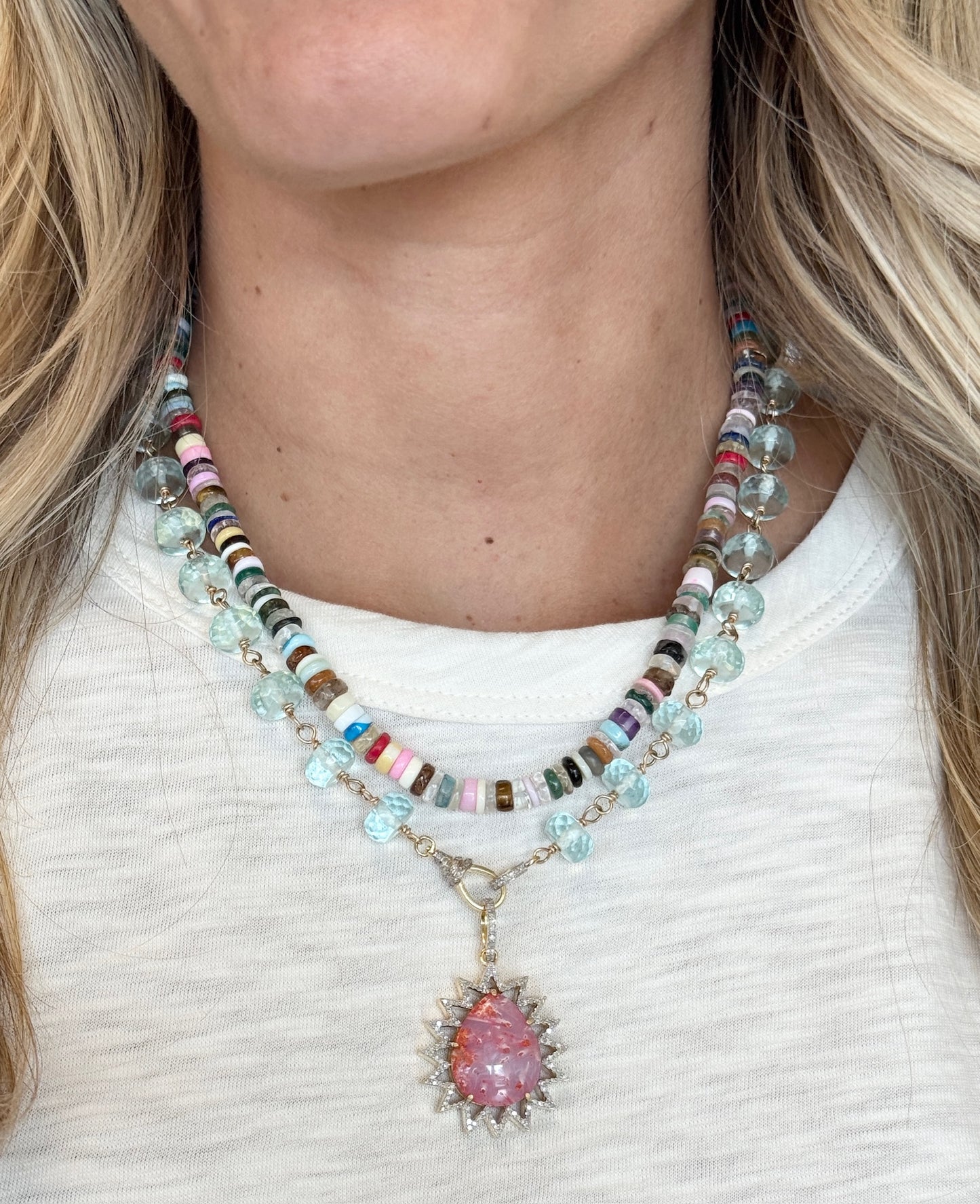 TRUNKSHOW The Woods Blue Topaz Diamond Chain 18"