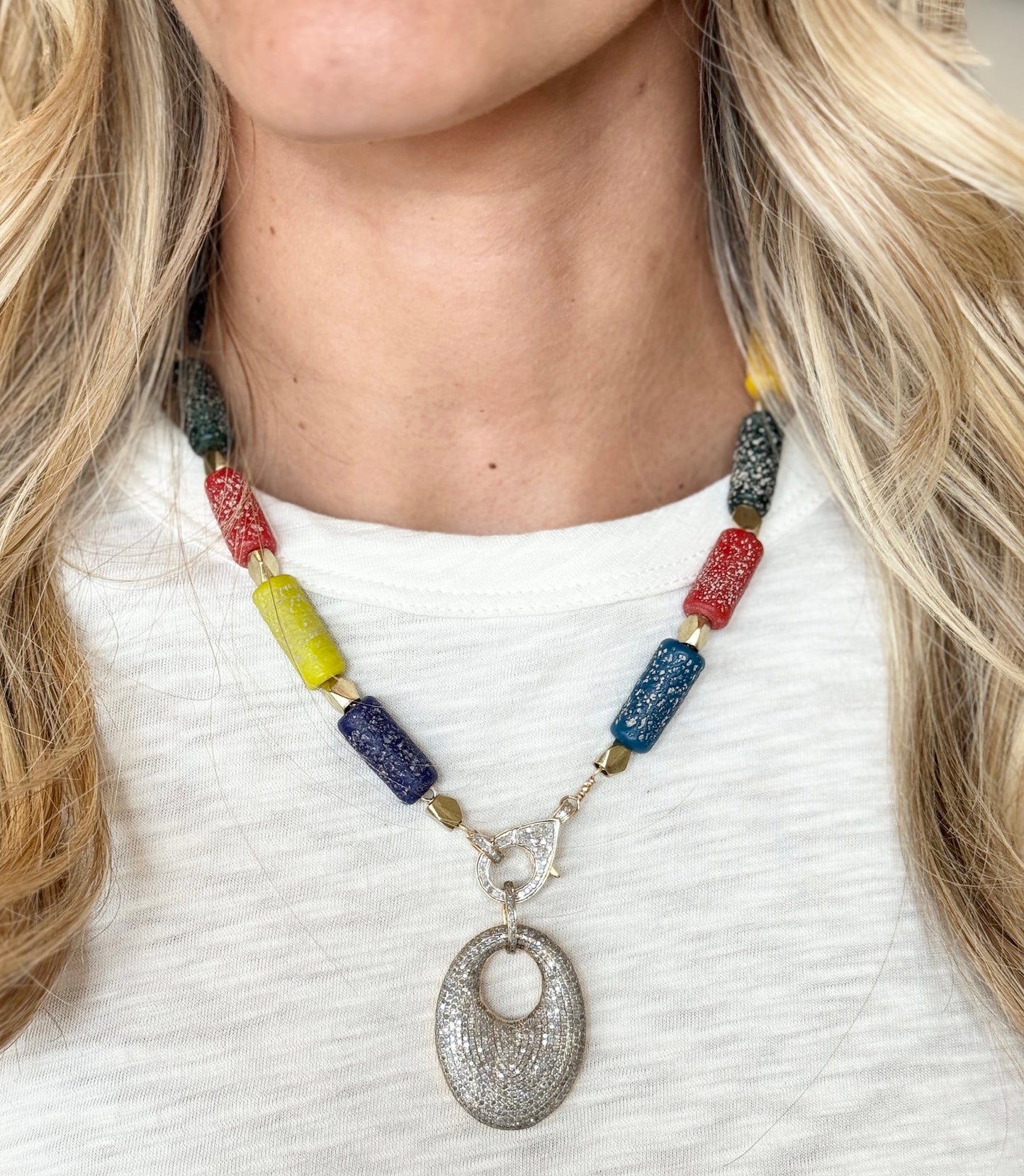 TRUNKSHOW The Woods Lampwork Bead Necklace, 19"