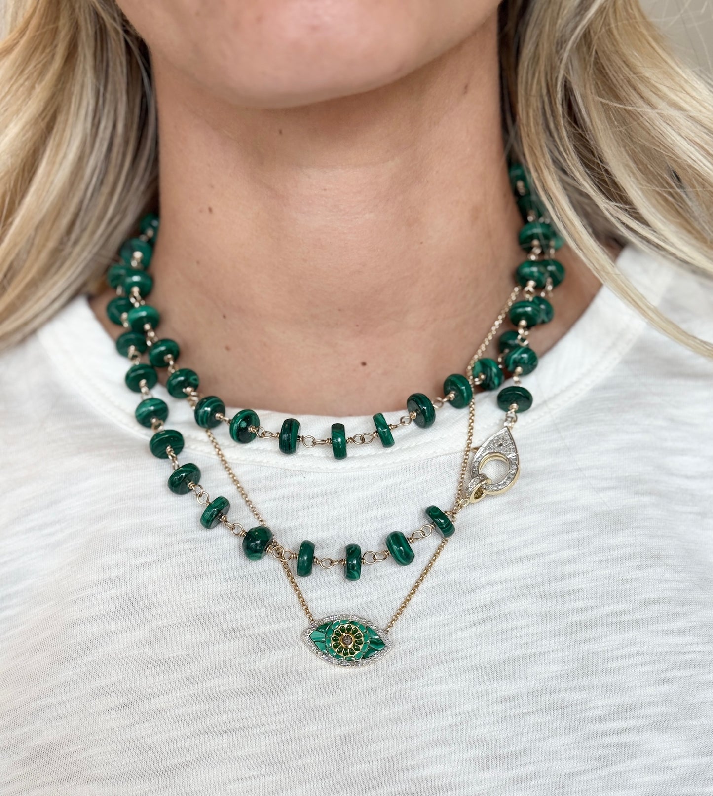 TRUNKSHOW The Woods Malachite Necklace, 33.75"