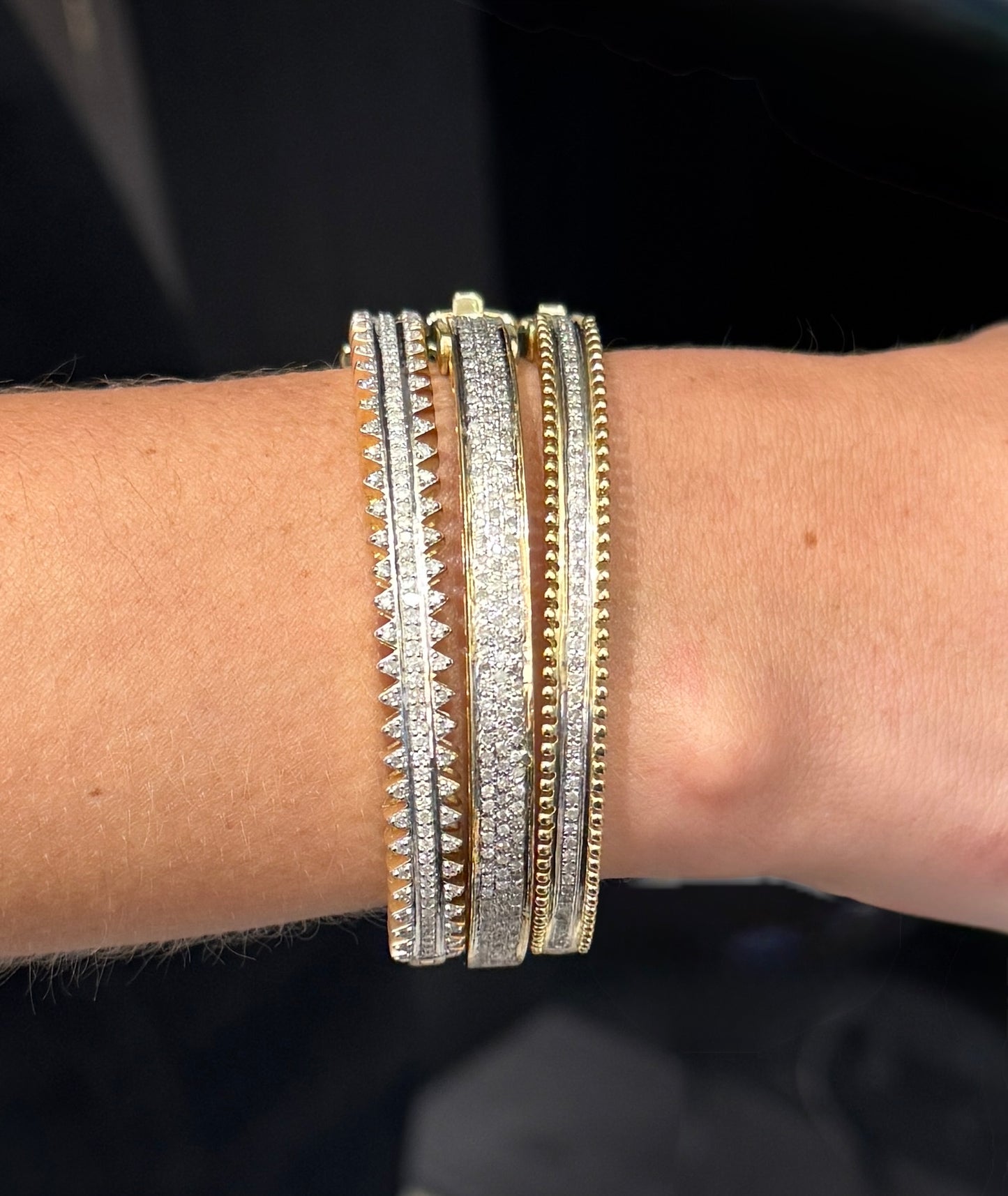 TRUNKSHOW The Woods Diamond Spike Brass Bangle