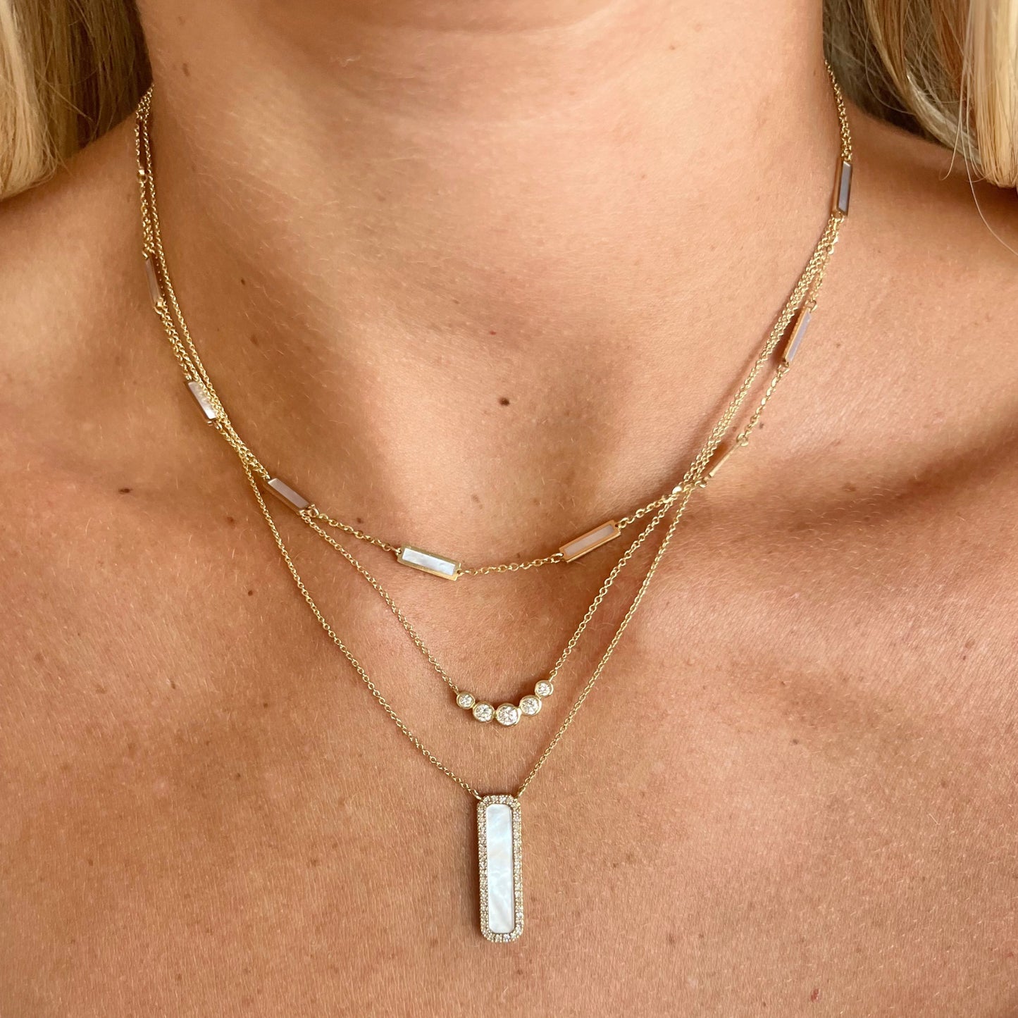 Vintage La Rose 14K Moonlight Tag Necklace