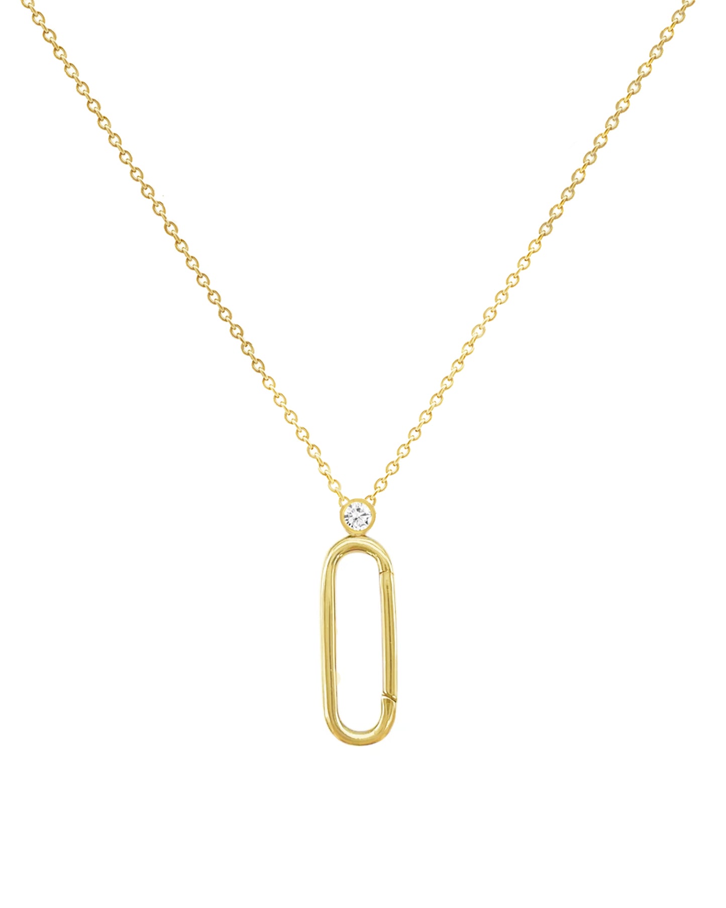 14k Paperclip Clasp Necklace