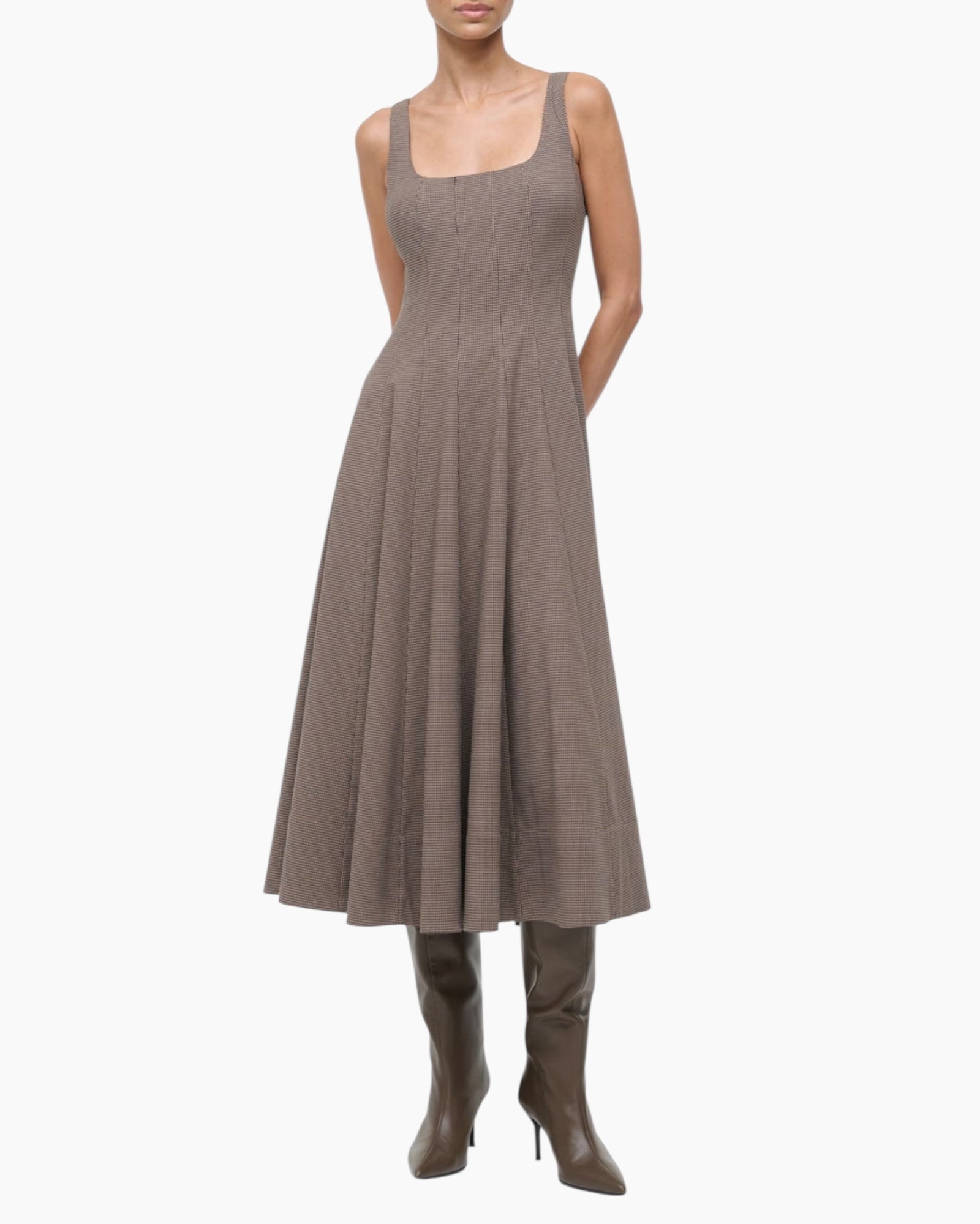 staud dress Staud Wells Dress Houndstooth – Lena Larose Boutique