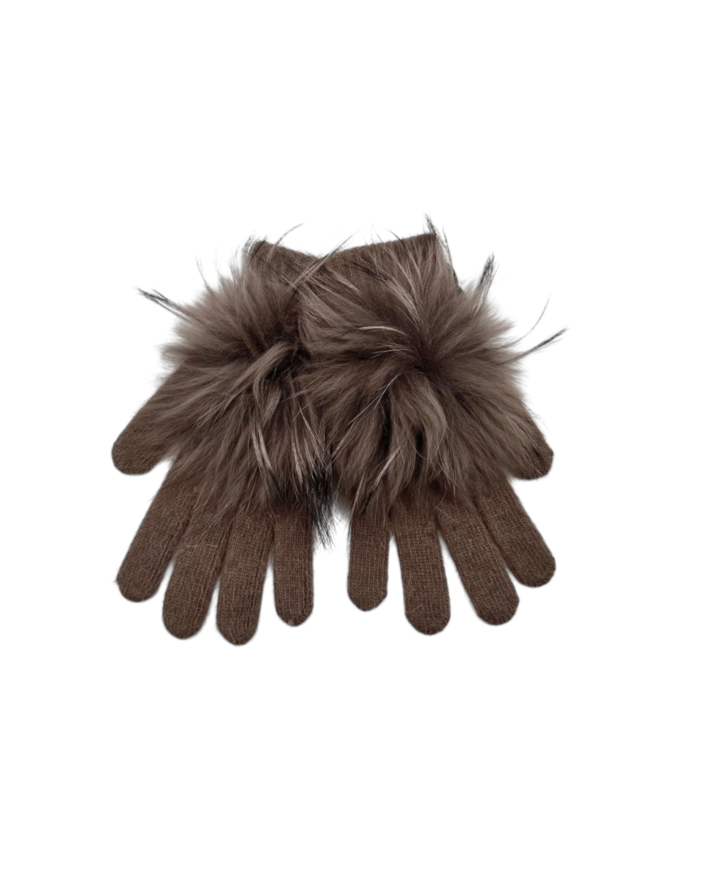 Linda Richards Knit Fut Pom Gloves