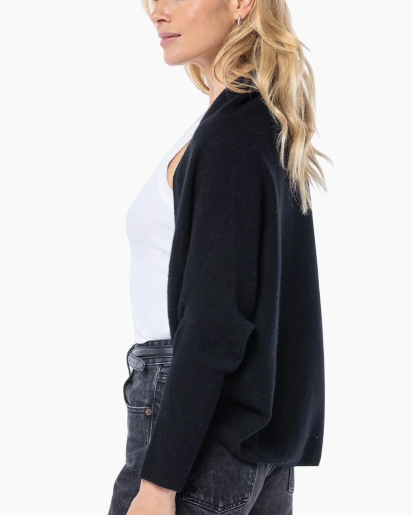 Pura Cashmere Shrug Black