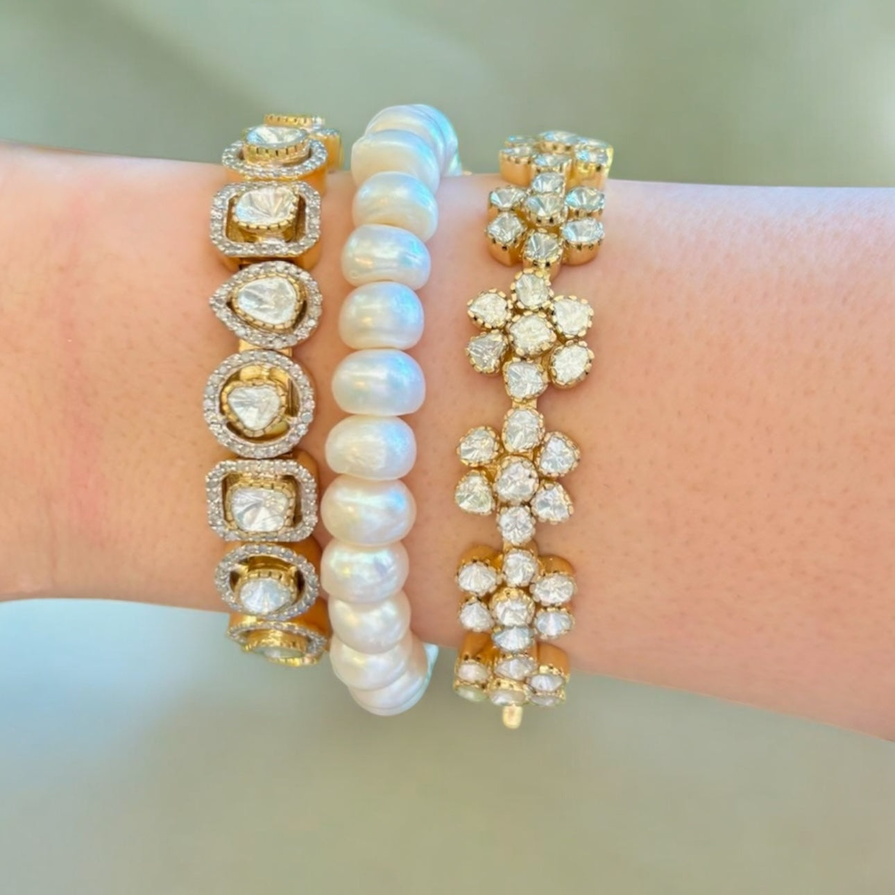 The Woods Diamond Flower Bangle