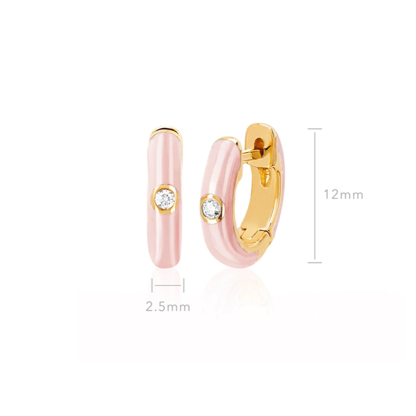 EF Collection Blush Enamel Huggie