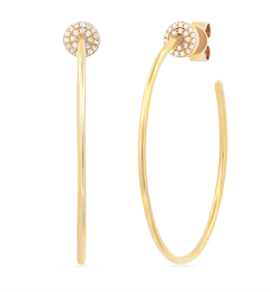 Vintage La Rose 14K Gold Hoops