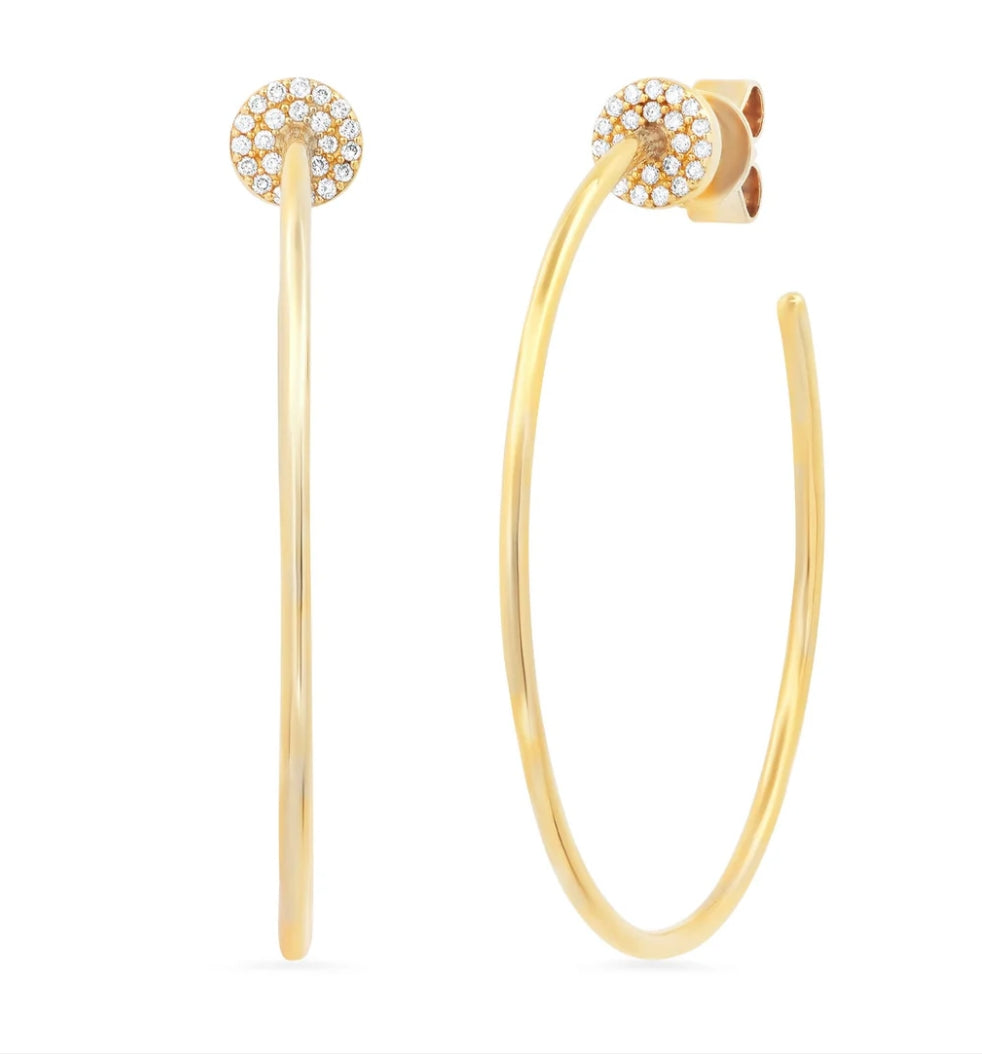 Vintage La Rose 14K Gold Hoops