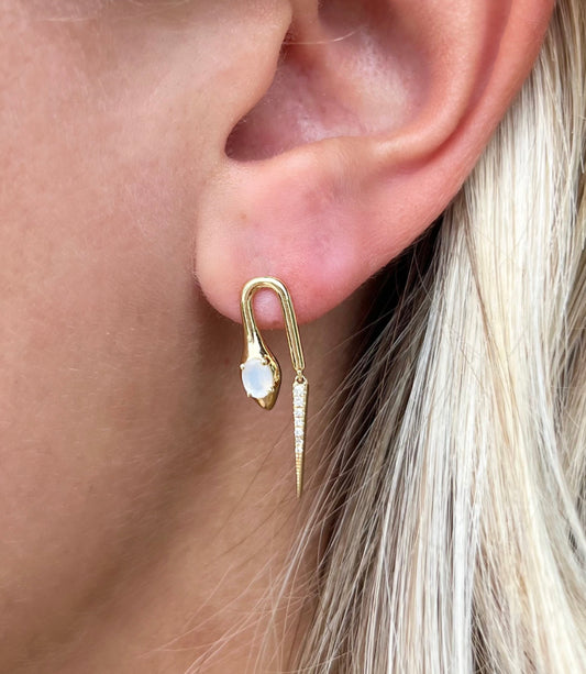 Vintage La Rose 14K Snake Drops