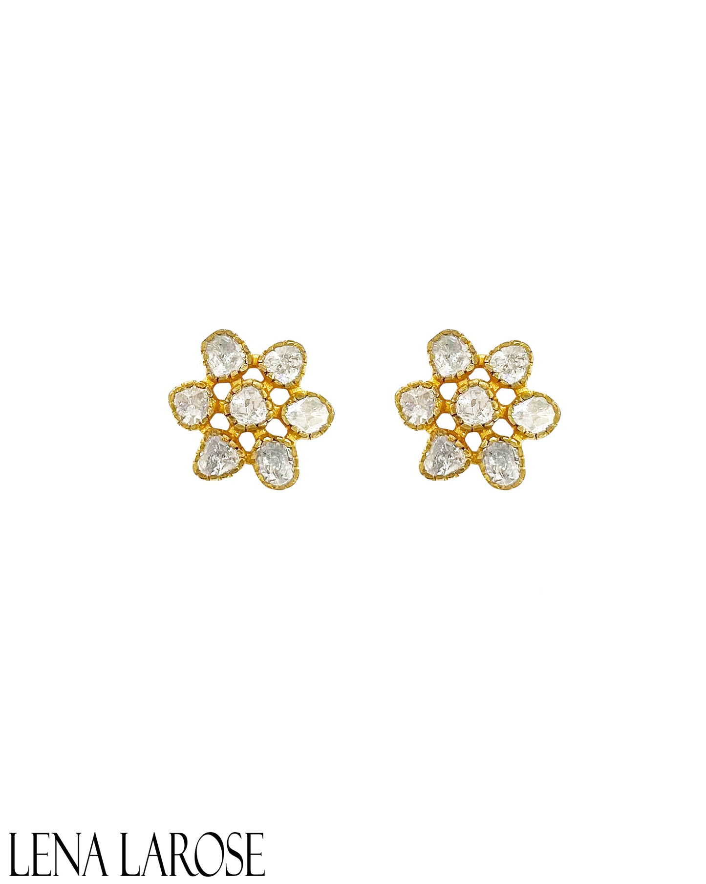 TRUNKSHOW The Woods Rose Cut Diamond Flower Studs