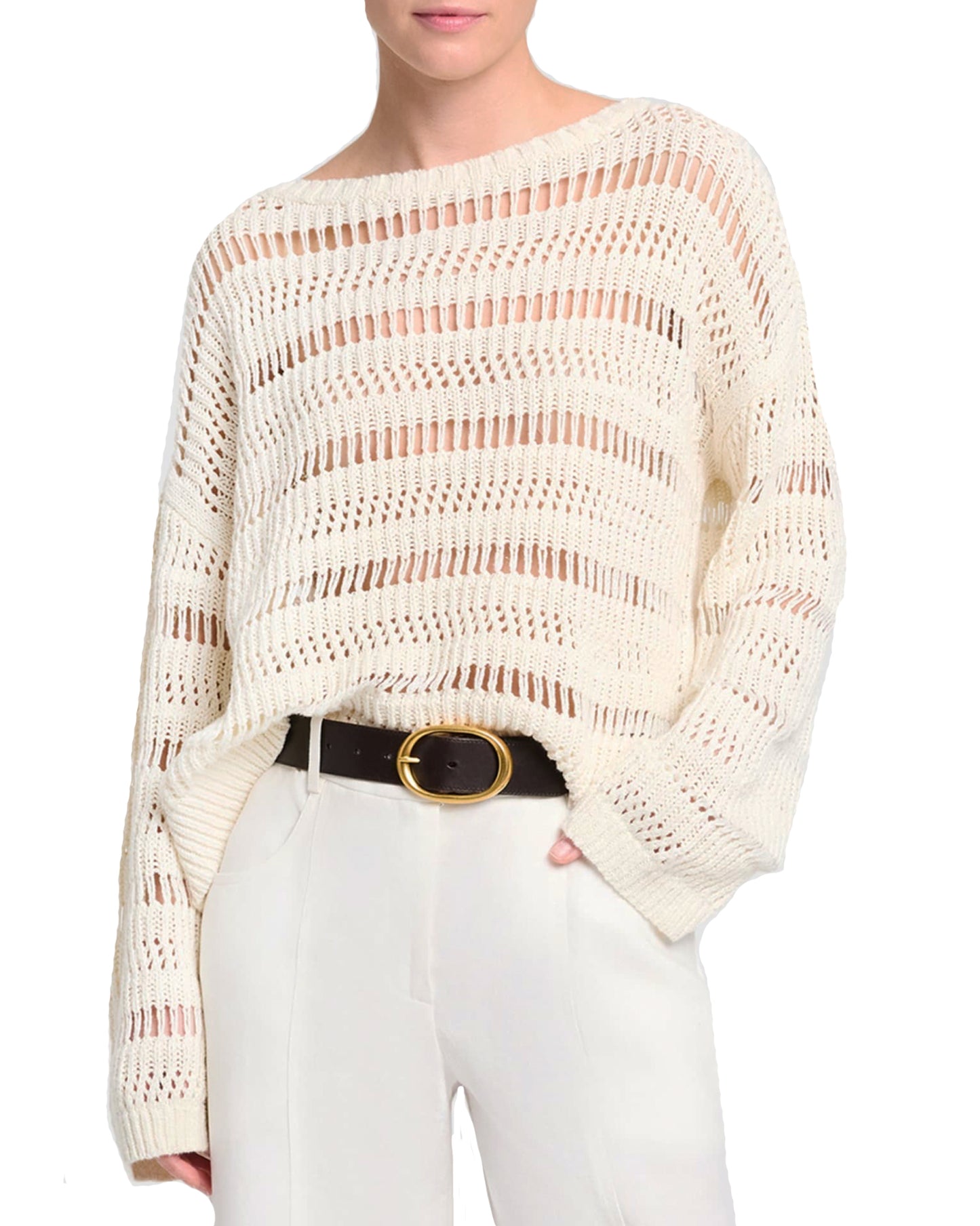TWP Wide Neck Cream Sweater