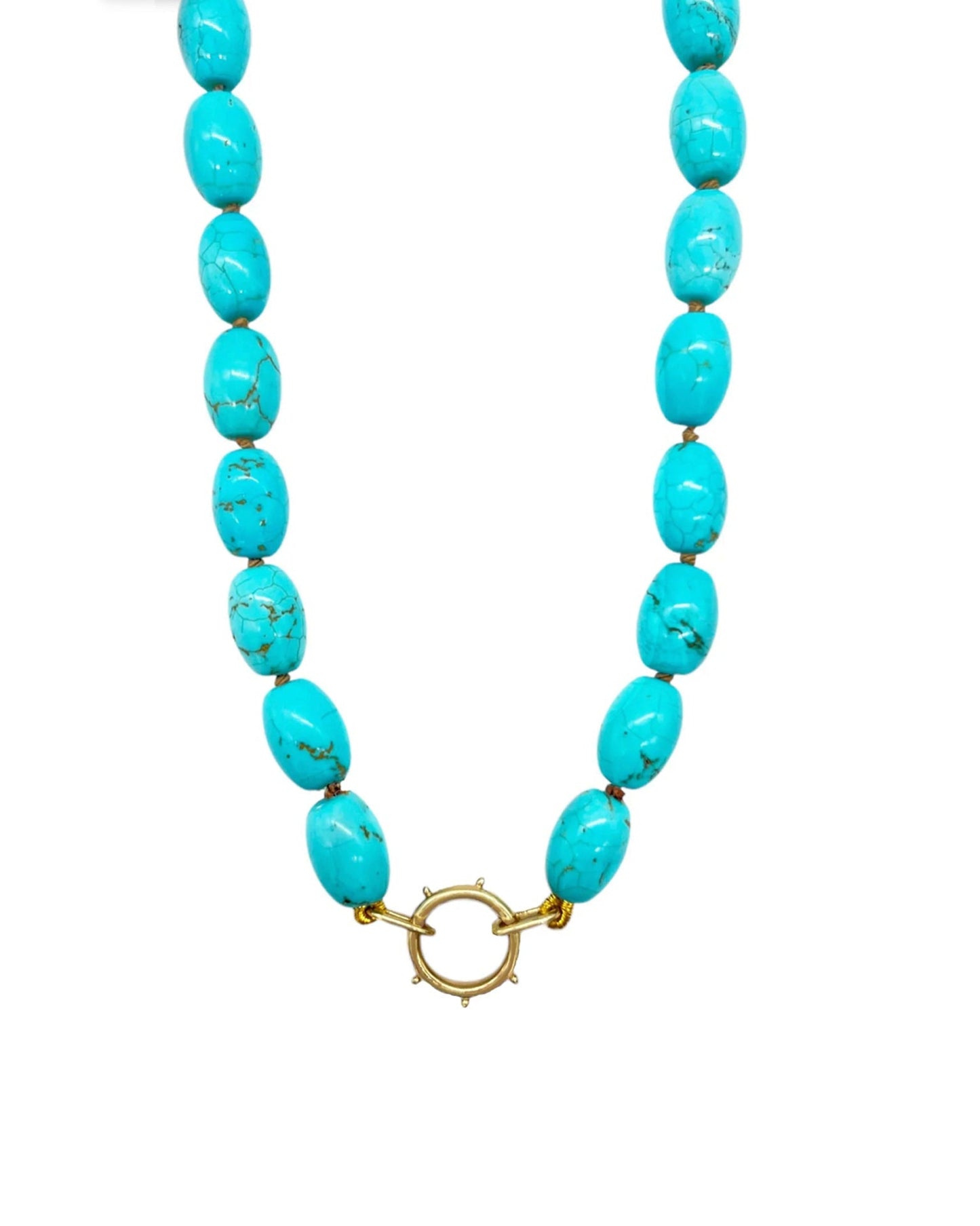 14k Vintage La Rose Turquoise Chain