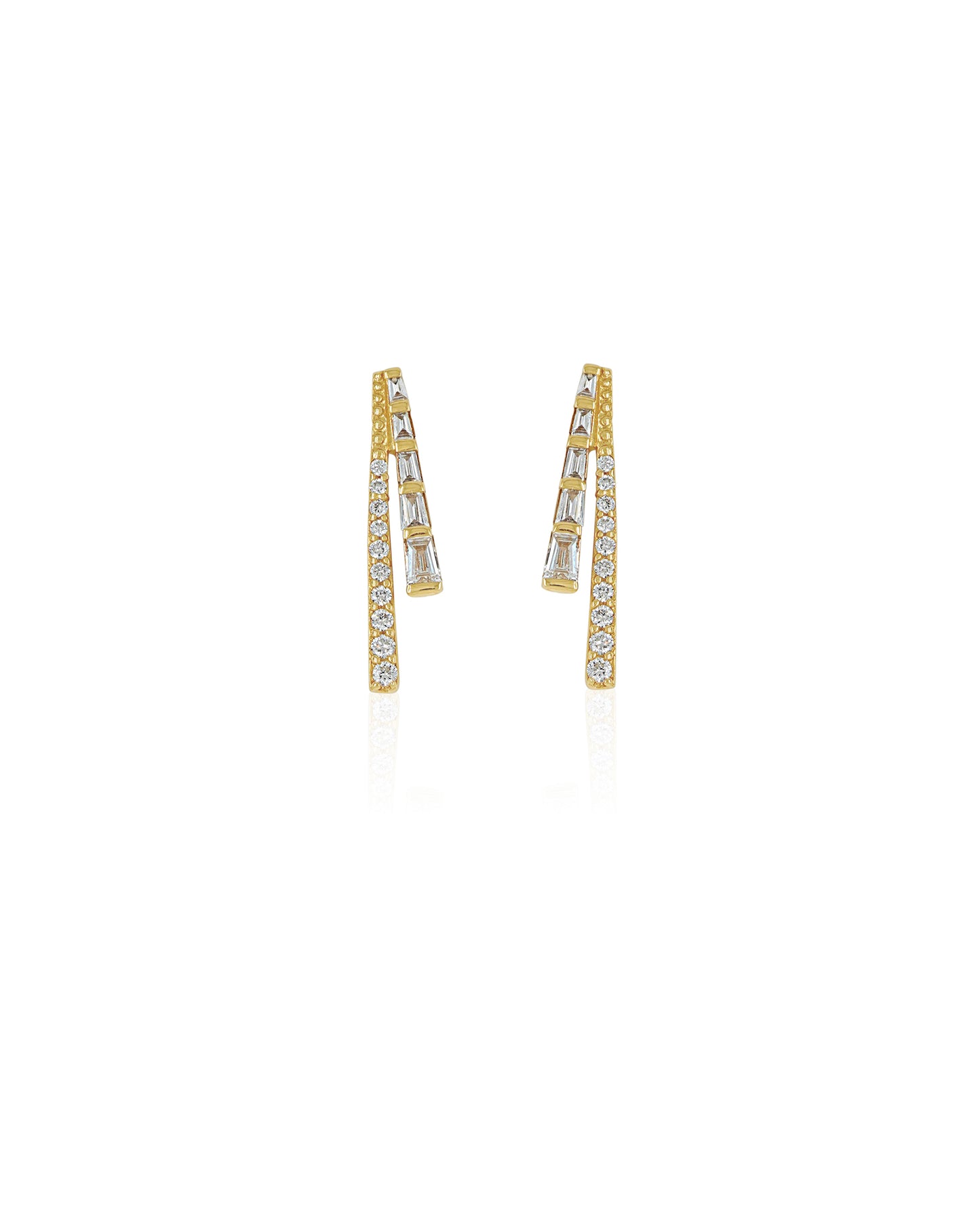 Vintage La Rose 14K Diamond Firework Earrings
