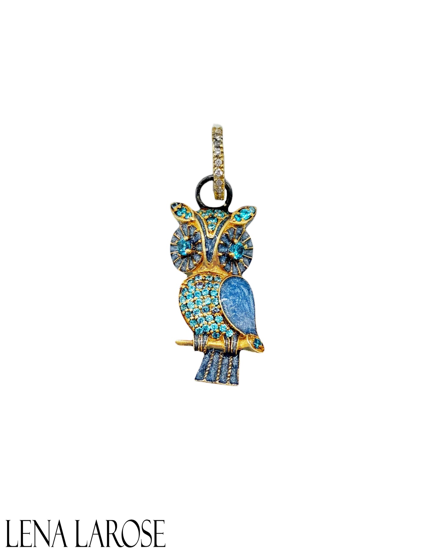 Royal Nomad Owl Pendant Metallic Denim