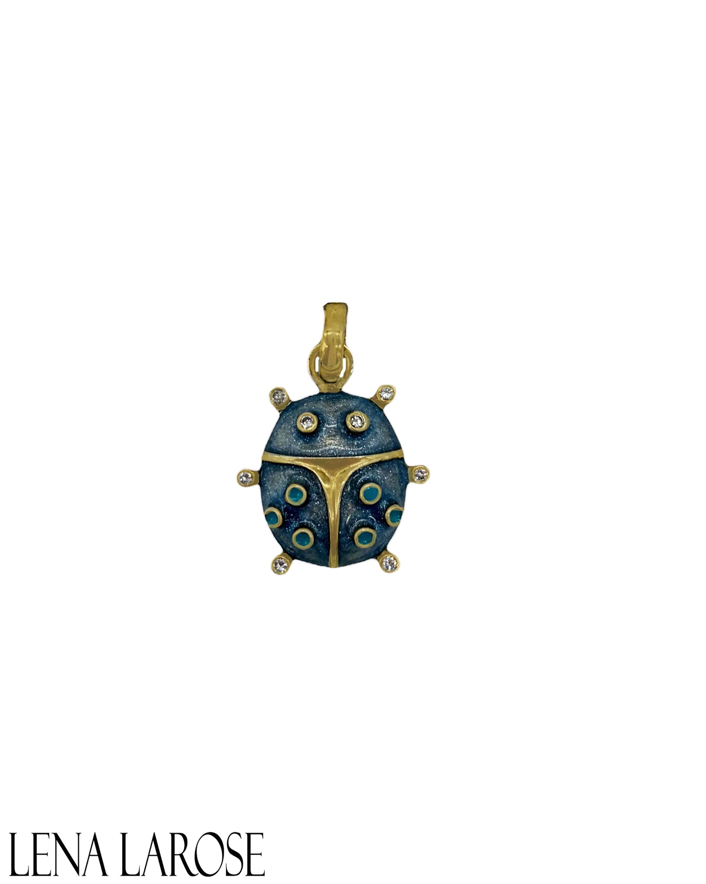 TRUNK-SHOW Royal Nomad Metallic Denim Ladybug Pendant